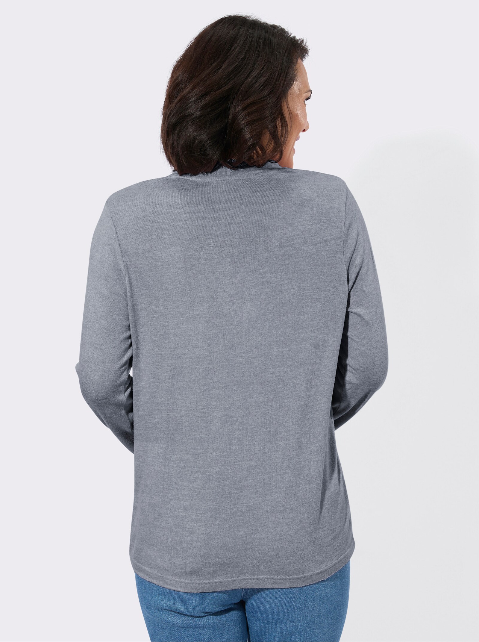 Winter-Shirt - marine-meliert