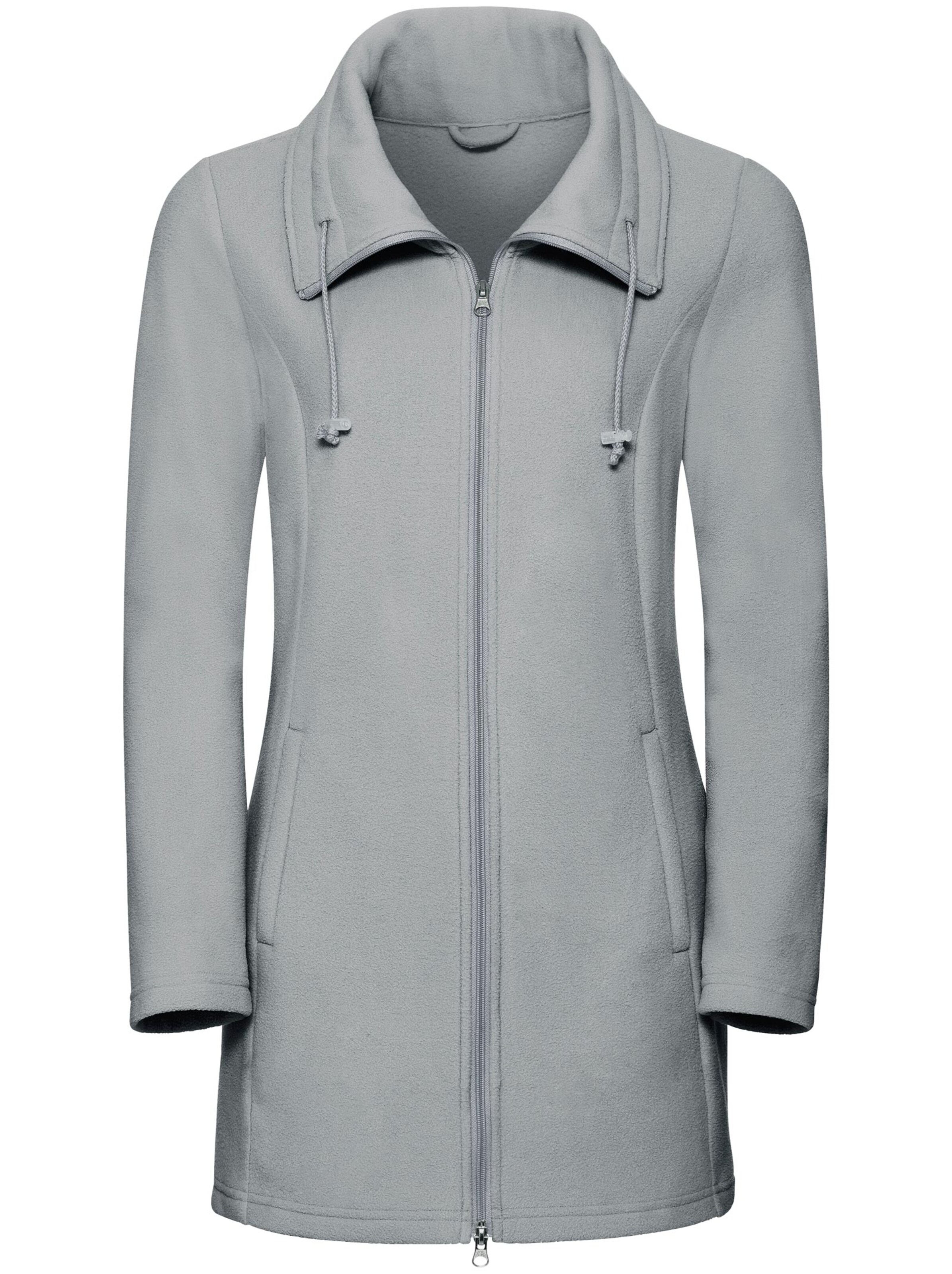 Long-Fleecejacke - grau
