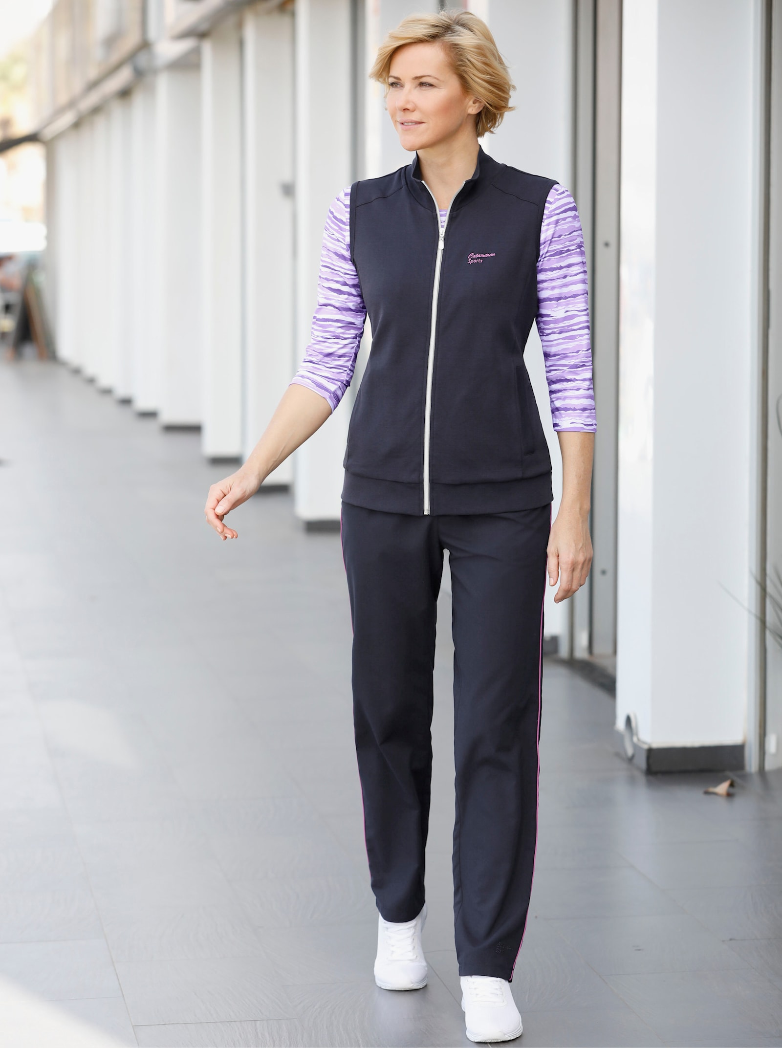 Catamaran Sports Športové nohavice z mikrovlákna - námornícka modrá a orgovánová