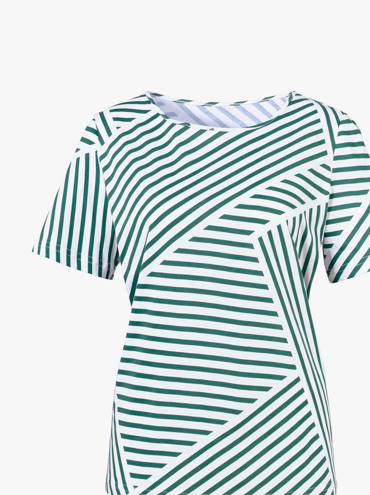 Shirt met korte mouwen - groen gestreept