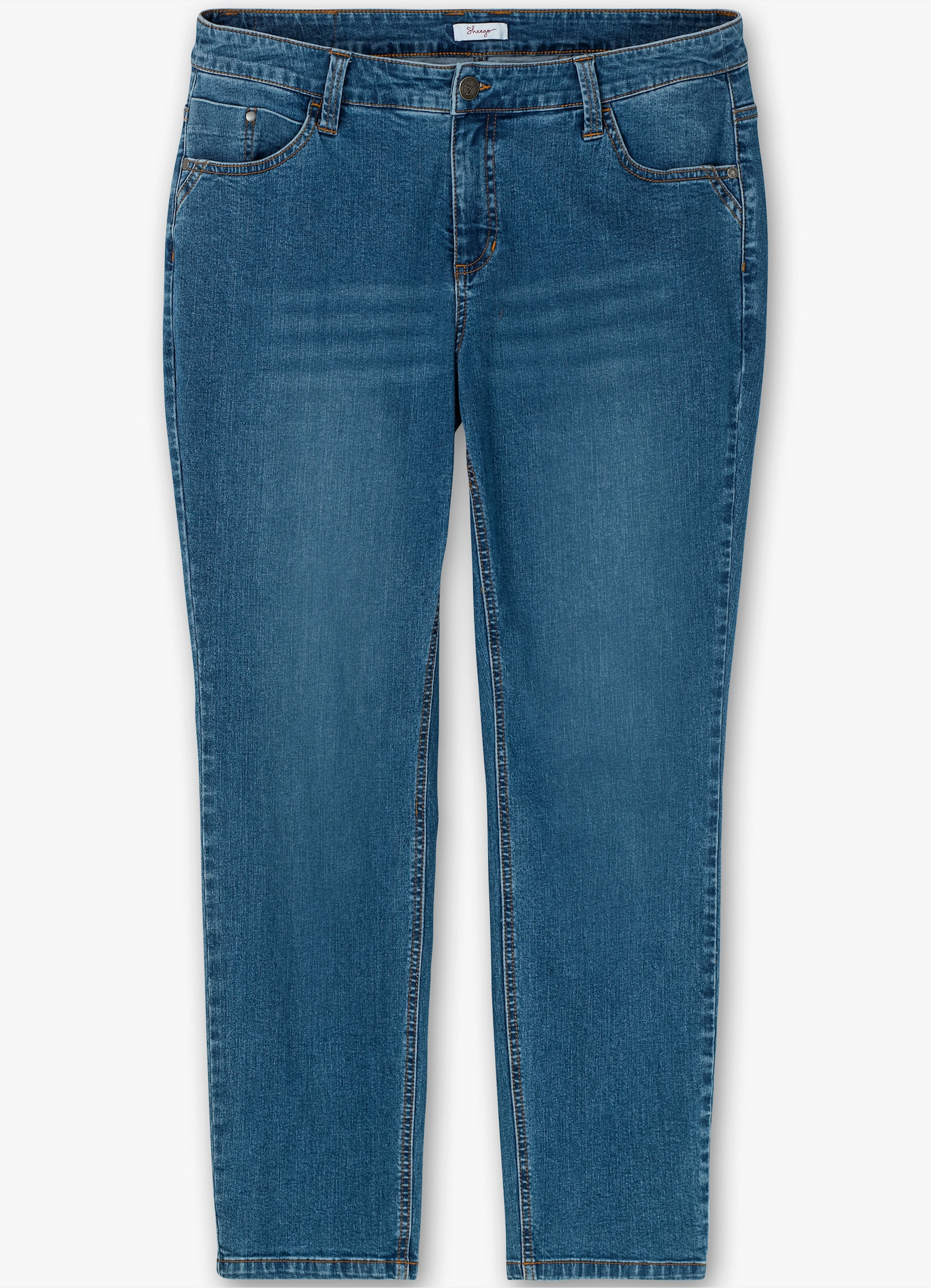 sheego 5-Pocket-Jeans in schmaler Form - blue denim