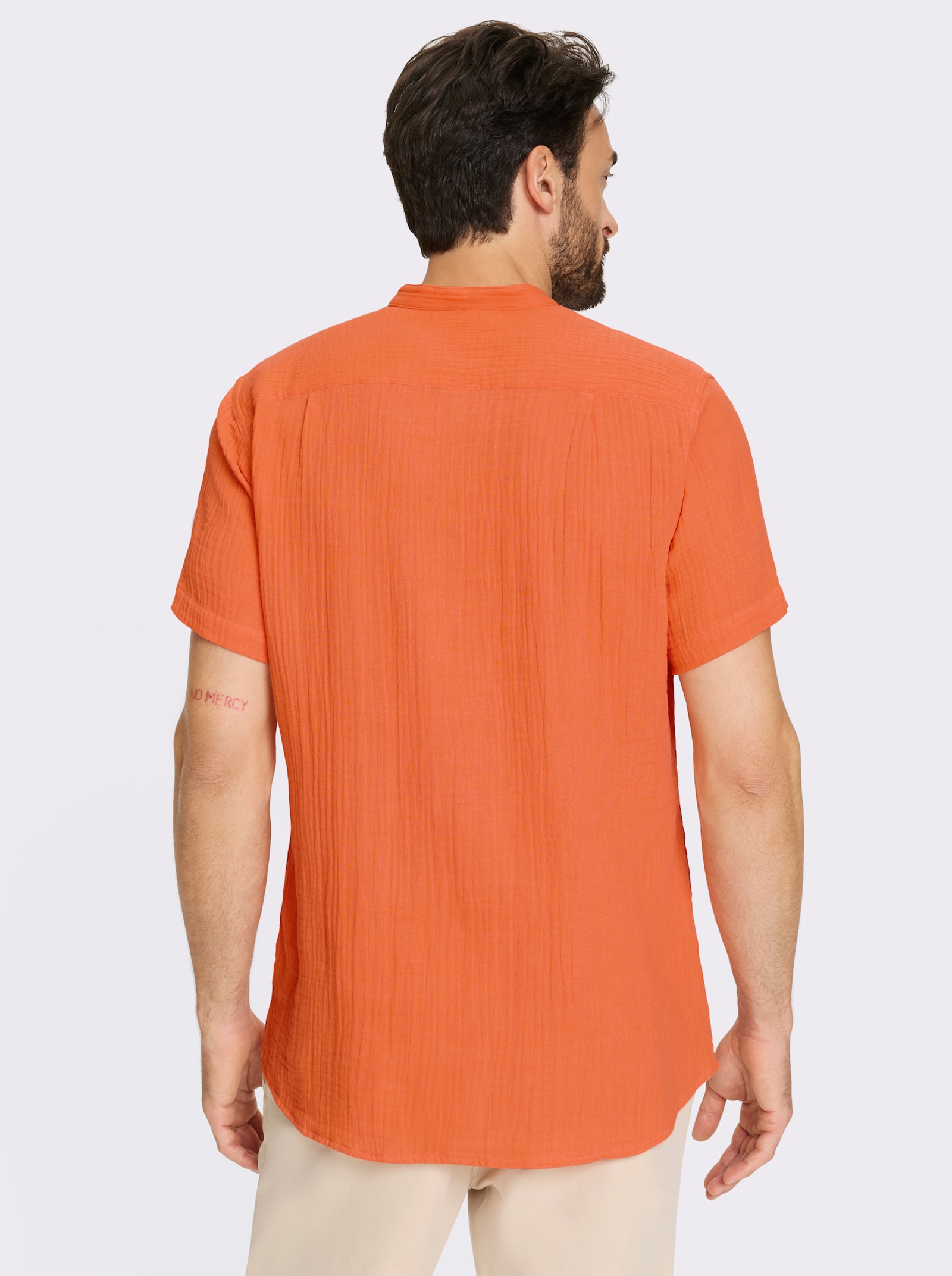 Catamaran Kurzarmhemd in Musselin-Qualität - papaya