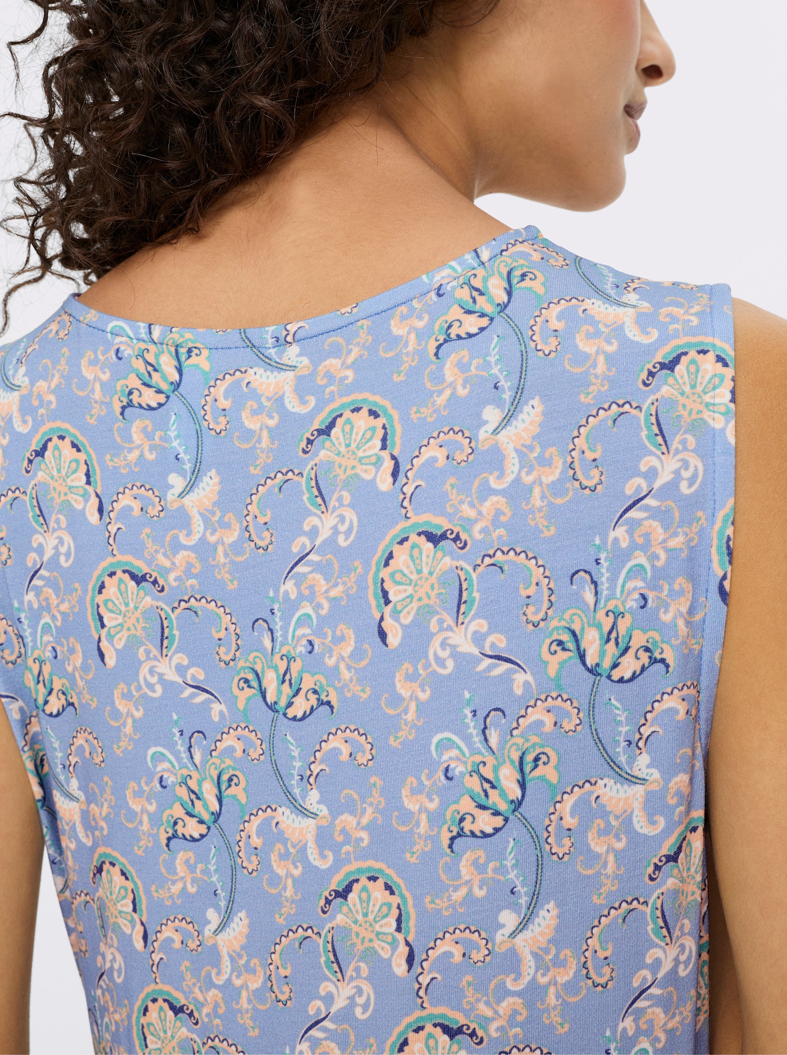 heine Jerseykleid mit Ornament-Druck - bleu-salbei-bedruckt