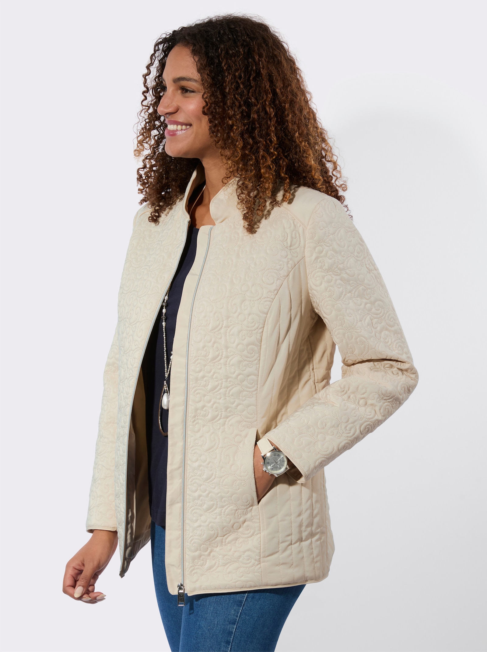 Steppjacke - elfenbein