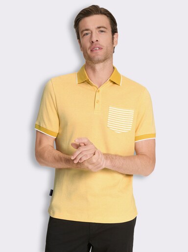 Marco Donati Kurzarmshirt in Jacquard-Qualität, mit Modal - gelb-gestreift