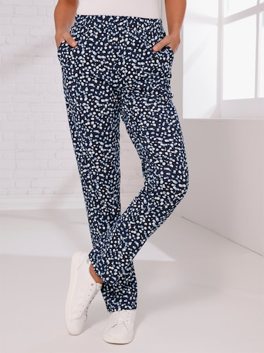 Freizeithose mit Grafik-Print - marine-bleu-bedruckt
