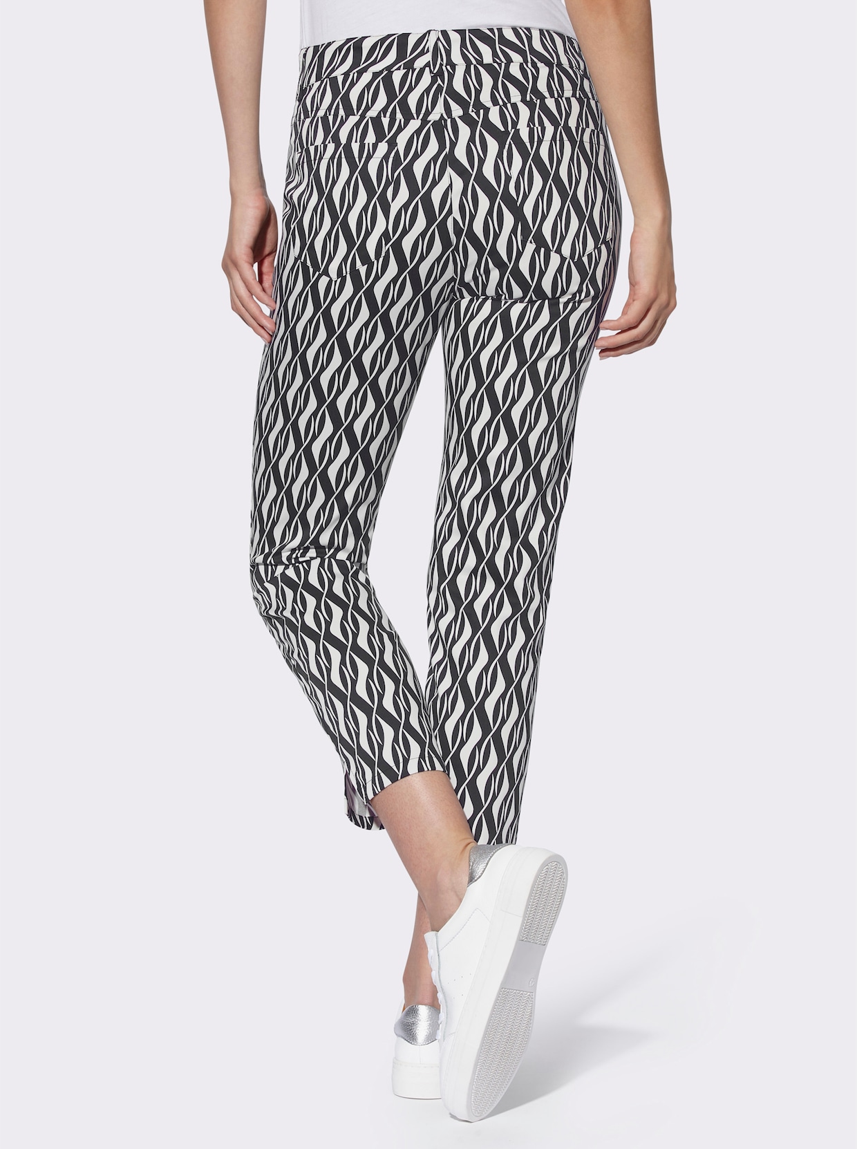 heine Pantalon imprimé - noir-blanc imprimé