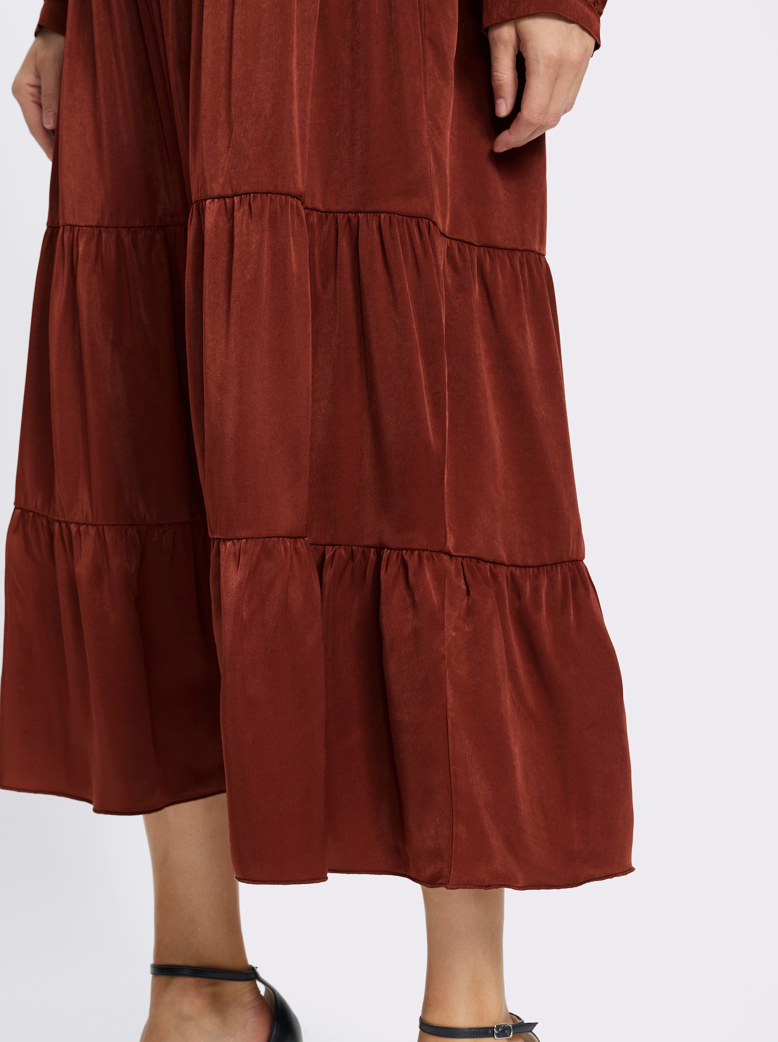 heine Robe tissée en mélange doux de viscose - marron rouge
