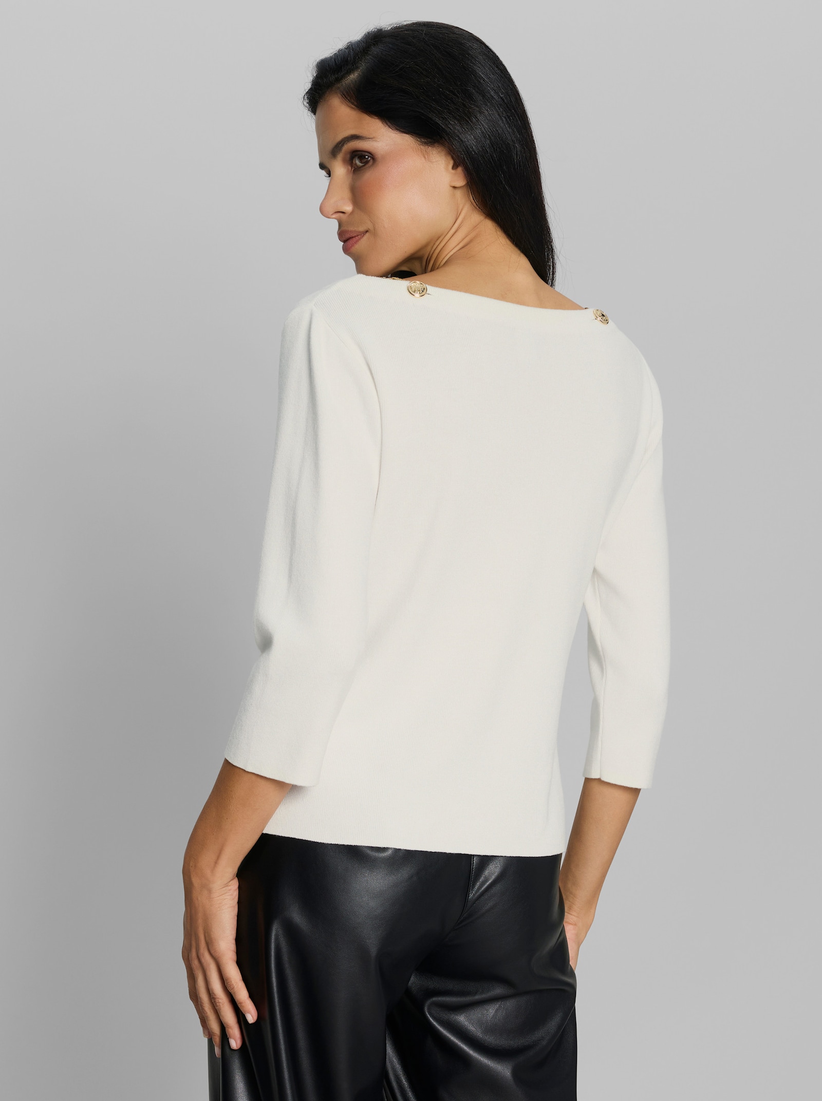 heine 3/4-Arm-Pullover mit Ketten-Deko - ecru