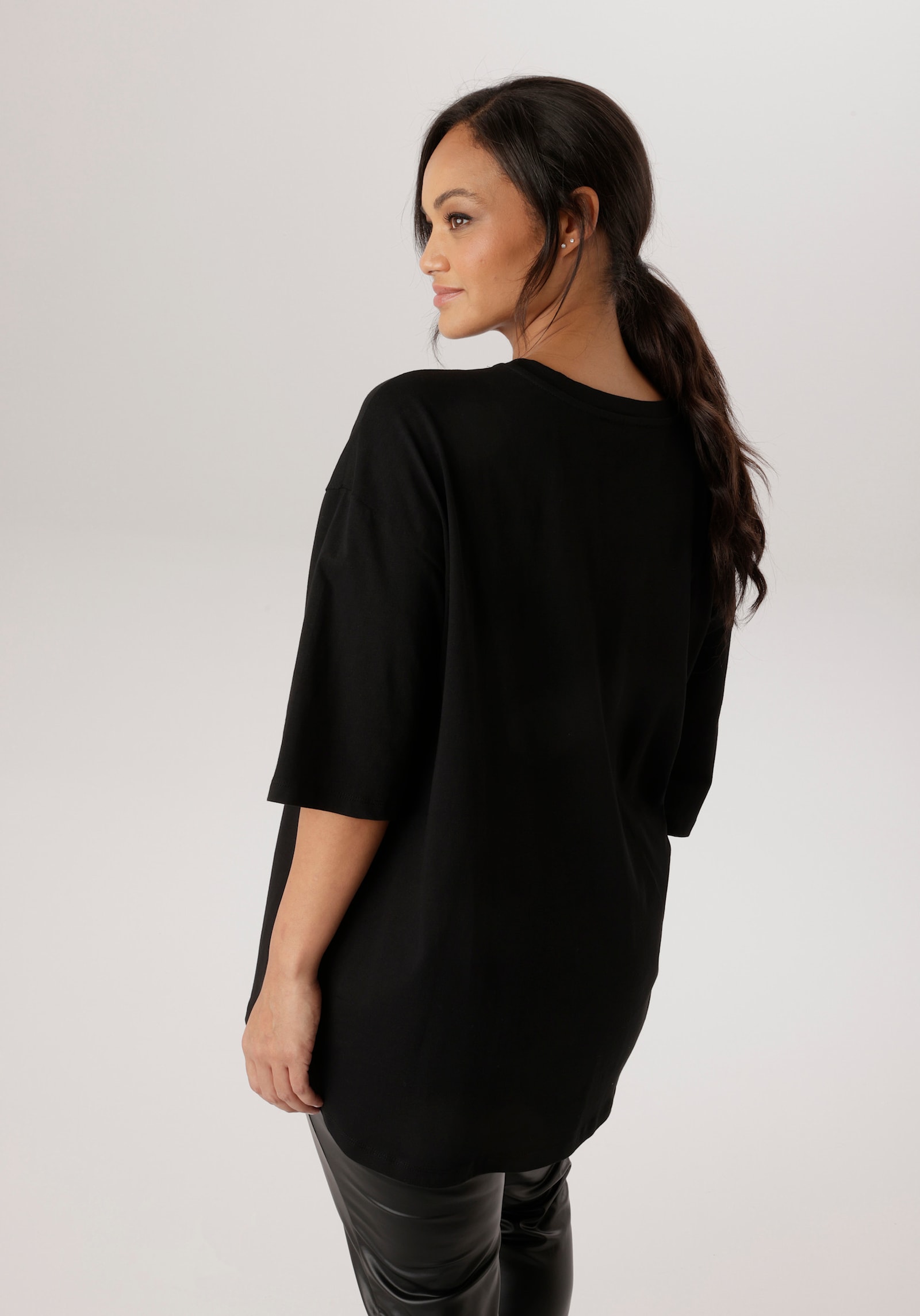 Aniston PLUS Kurzarmshirt - schwarz