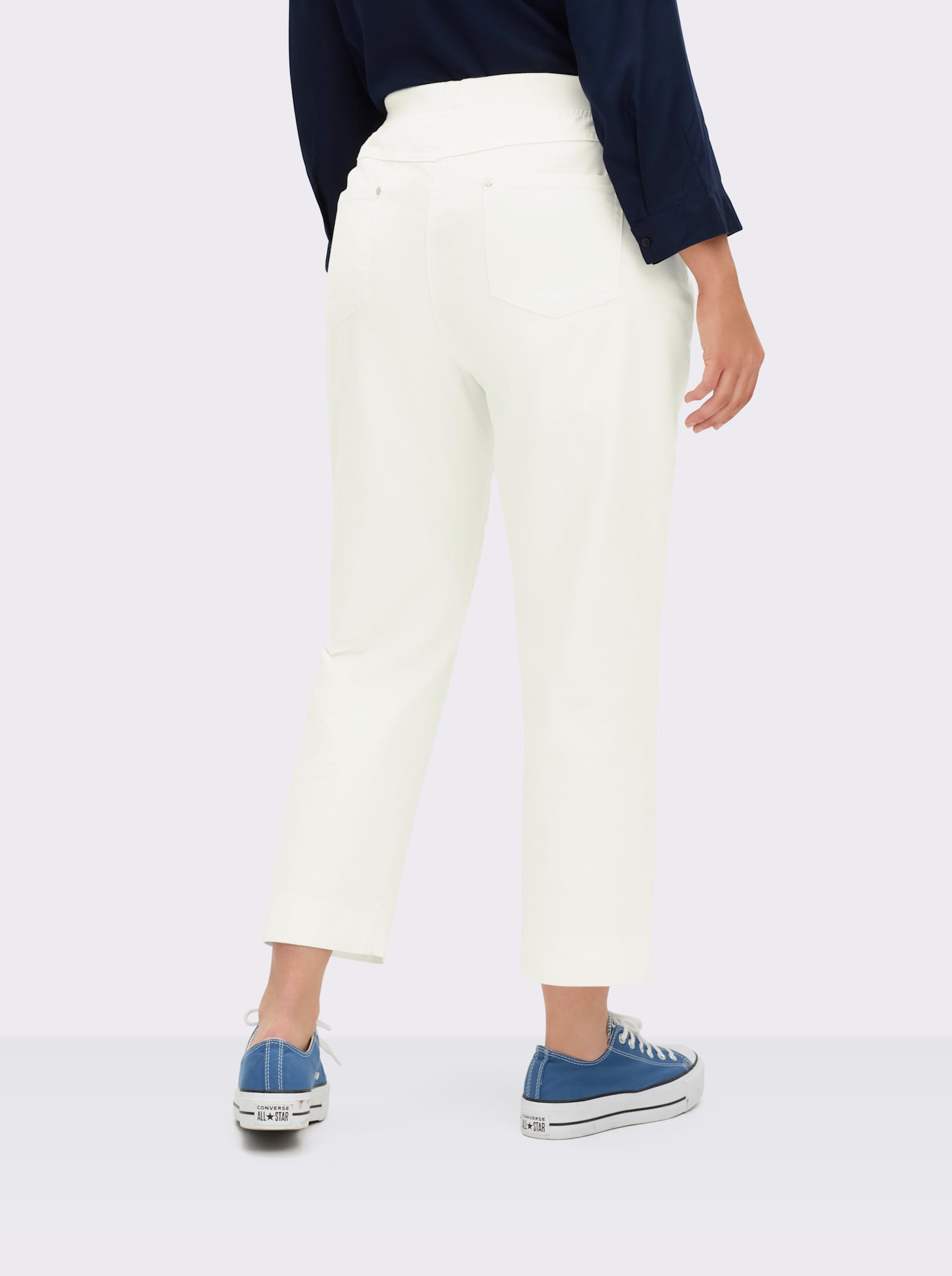 7/8-Jeans mit Jersey-Bund in softer Qualität - weiß