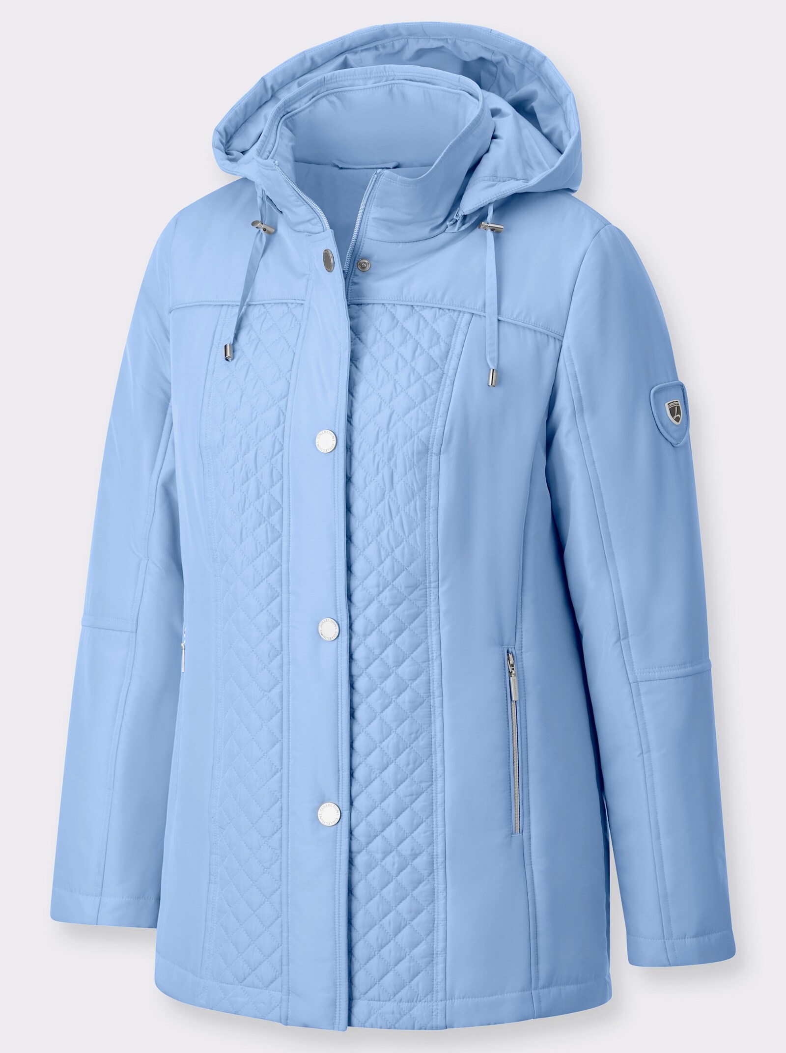 Steppjacke mit abnehmbarer Kapuze - eisblau