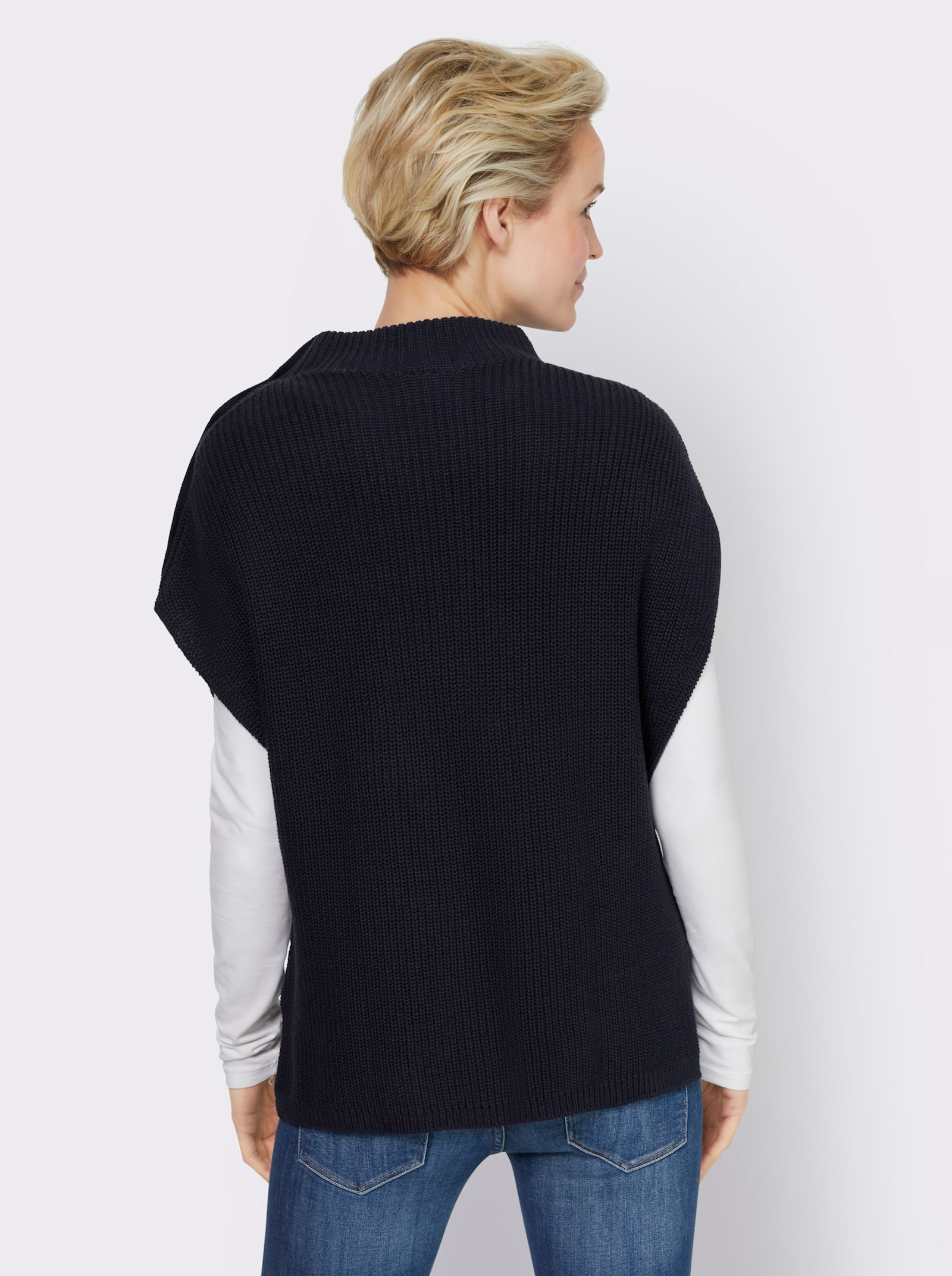 heine Pullunder mit Zierknopfleiste - marine