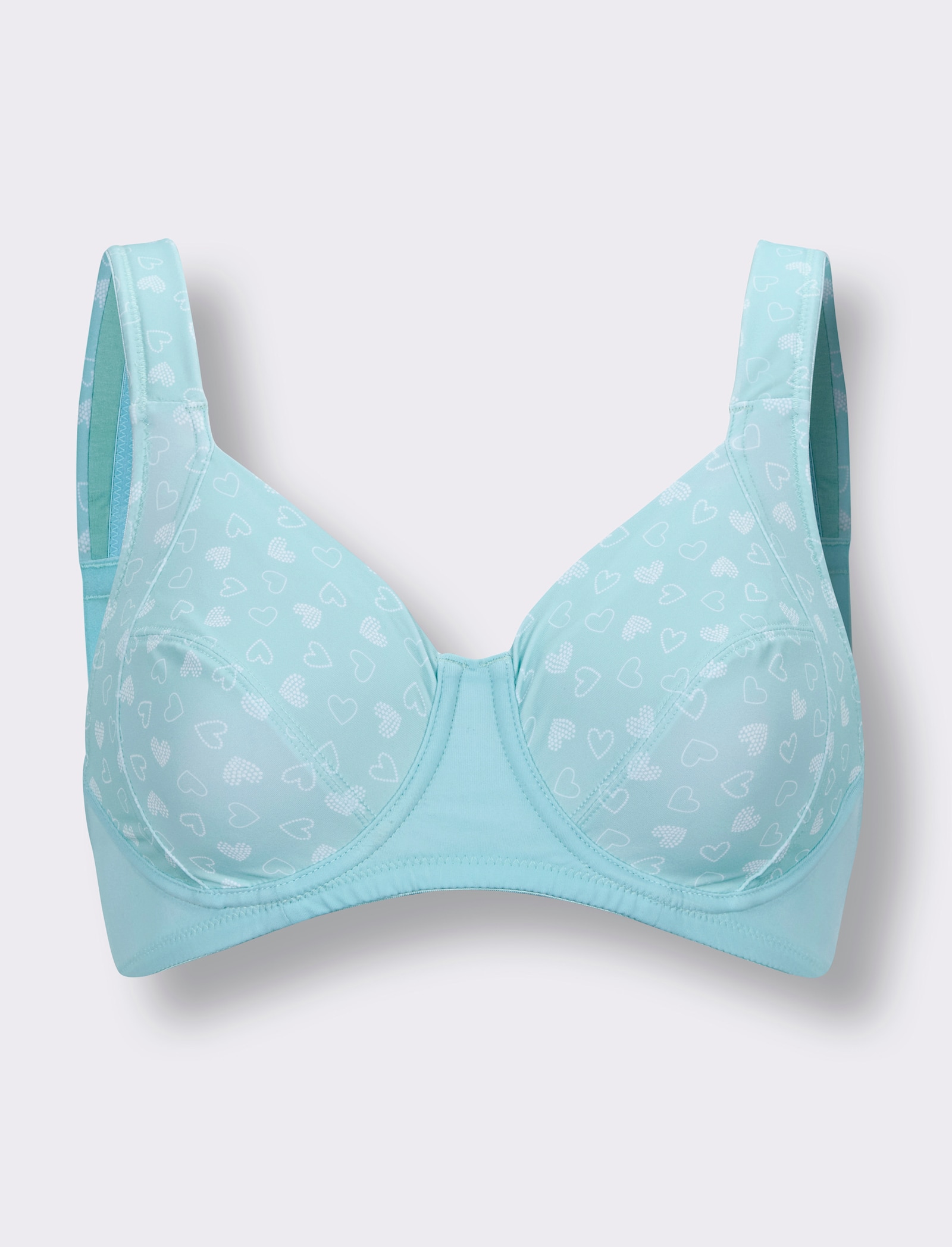 wäschepur Entlastungs-BH ohne Bügel mit wattierten Komfortträgern - mint-weiß