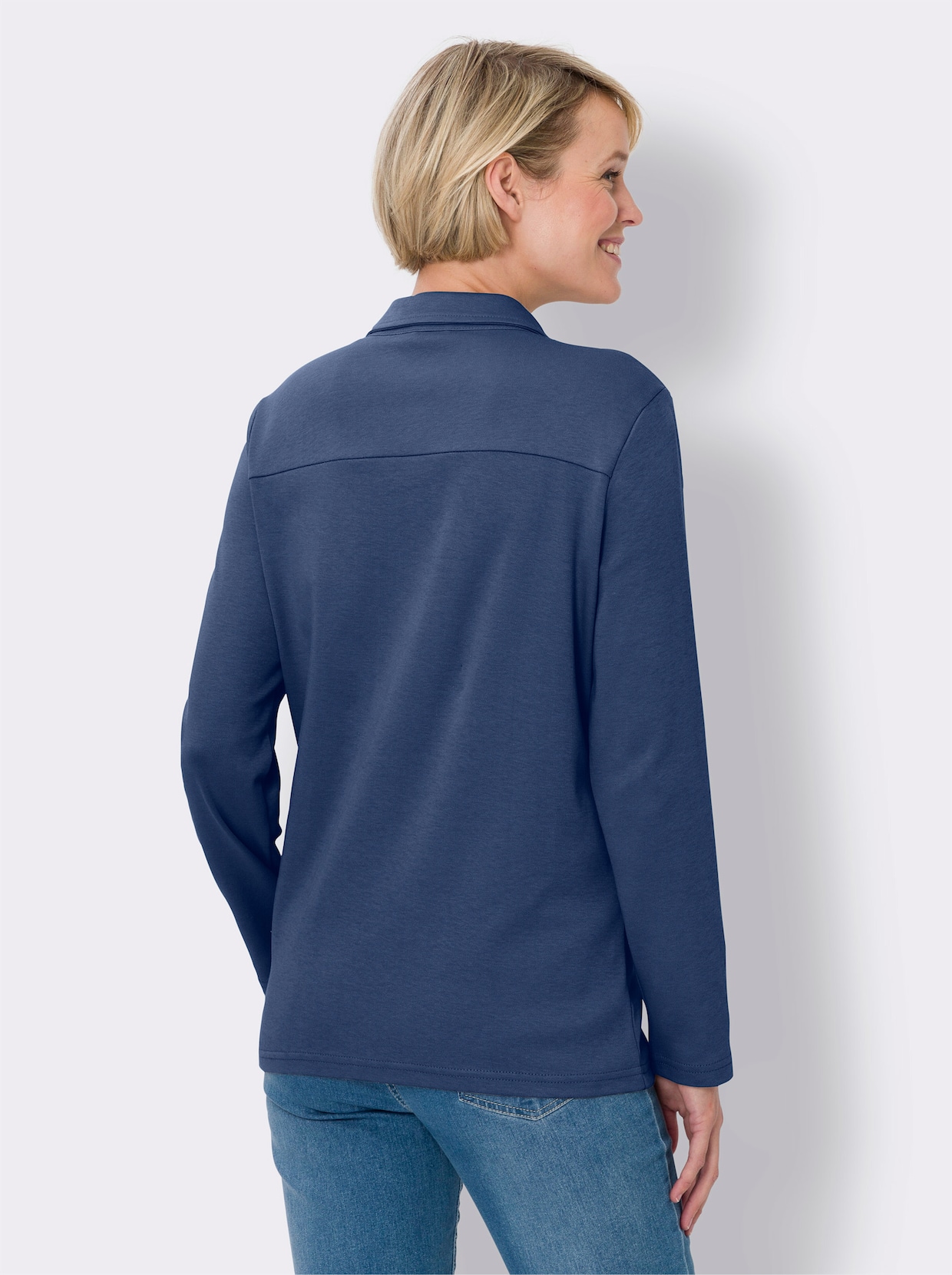 Úpletový kabátik - džínsová modrá