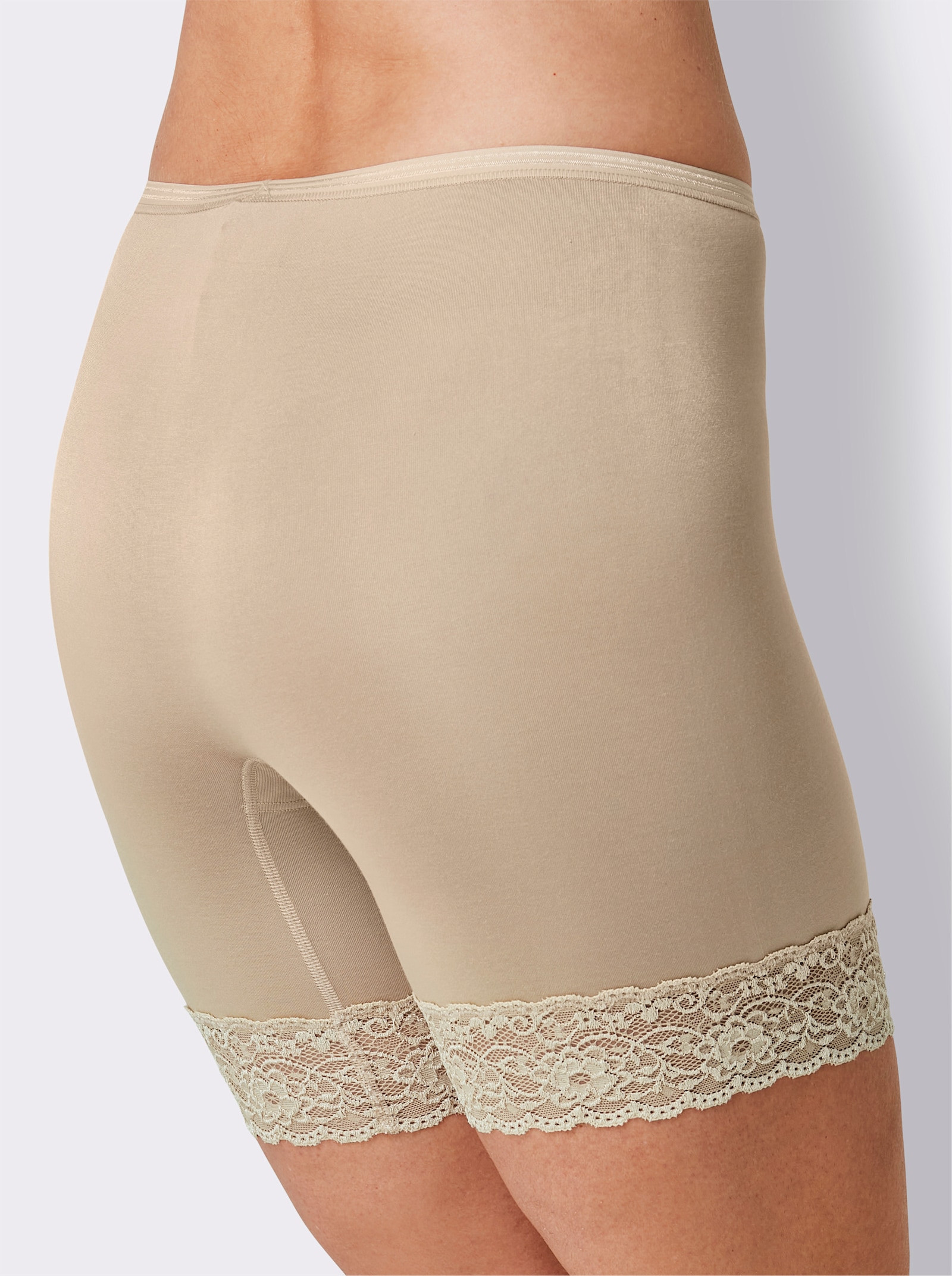 Mey Longpanty mit Spitzen-Abschluss - elfenbein