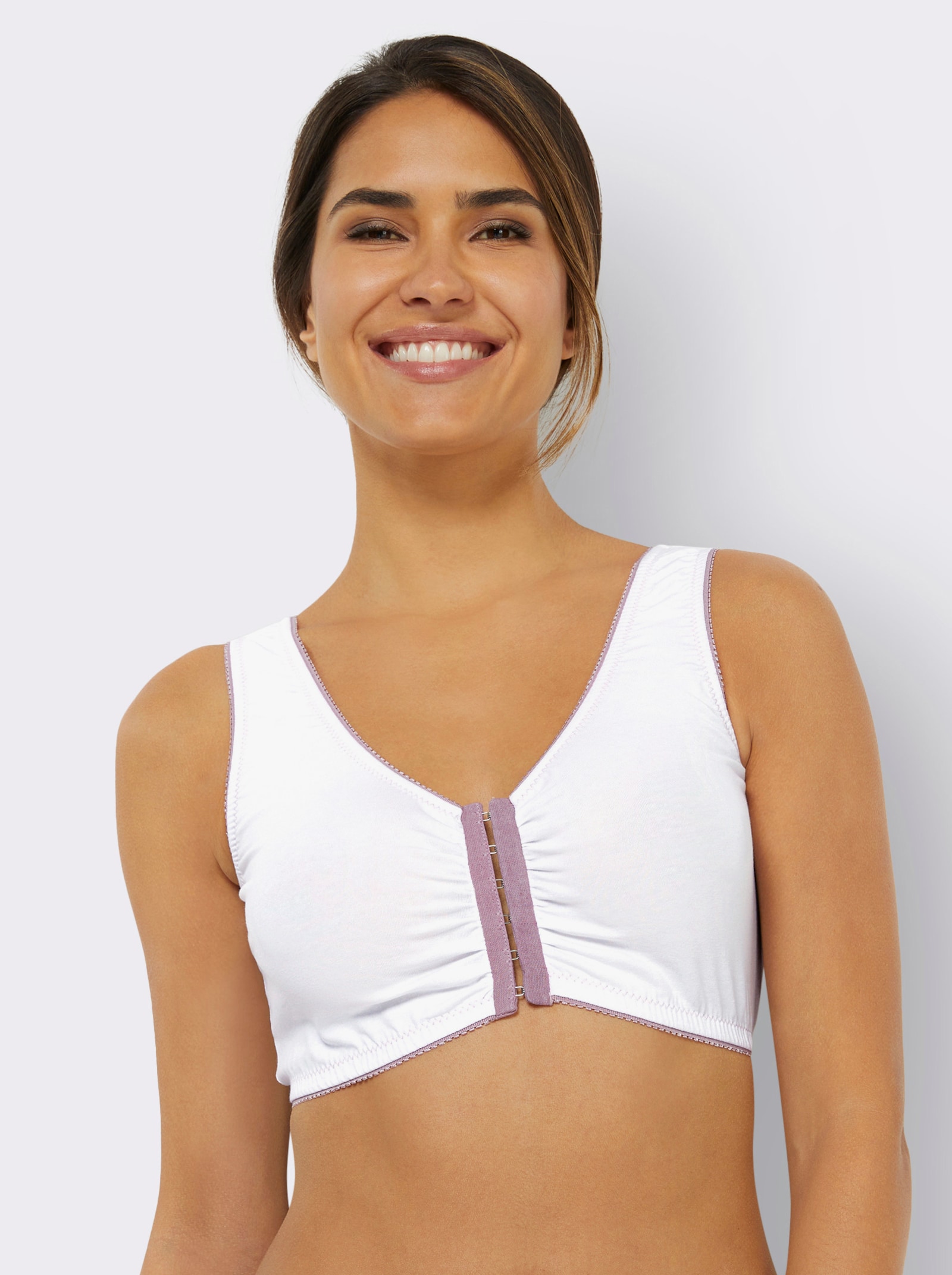 wäschepur Bustier met voorsluiting - 3x wit