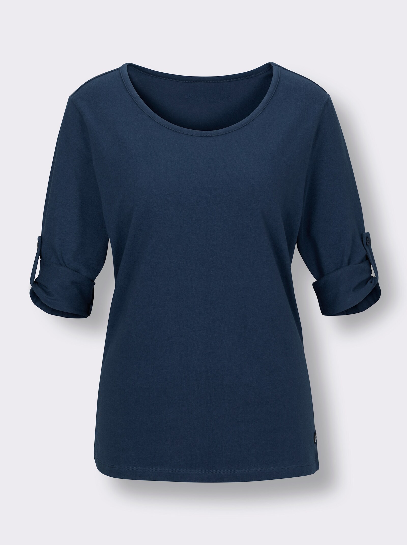 Catamaran Sports Freizeitshirt mit Aufschlag am 3/4-Ärmel - dunkelblau