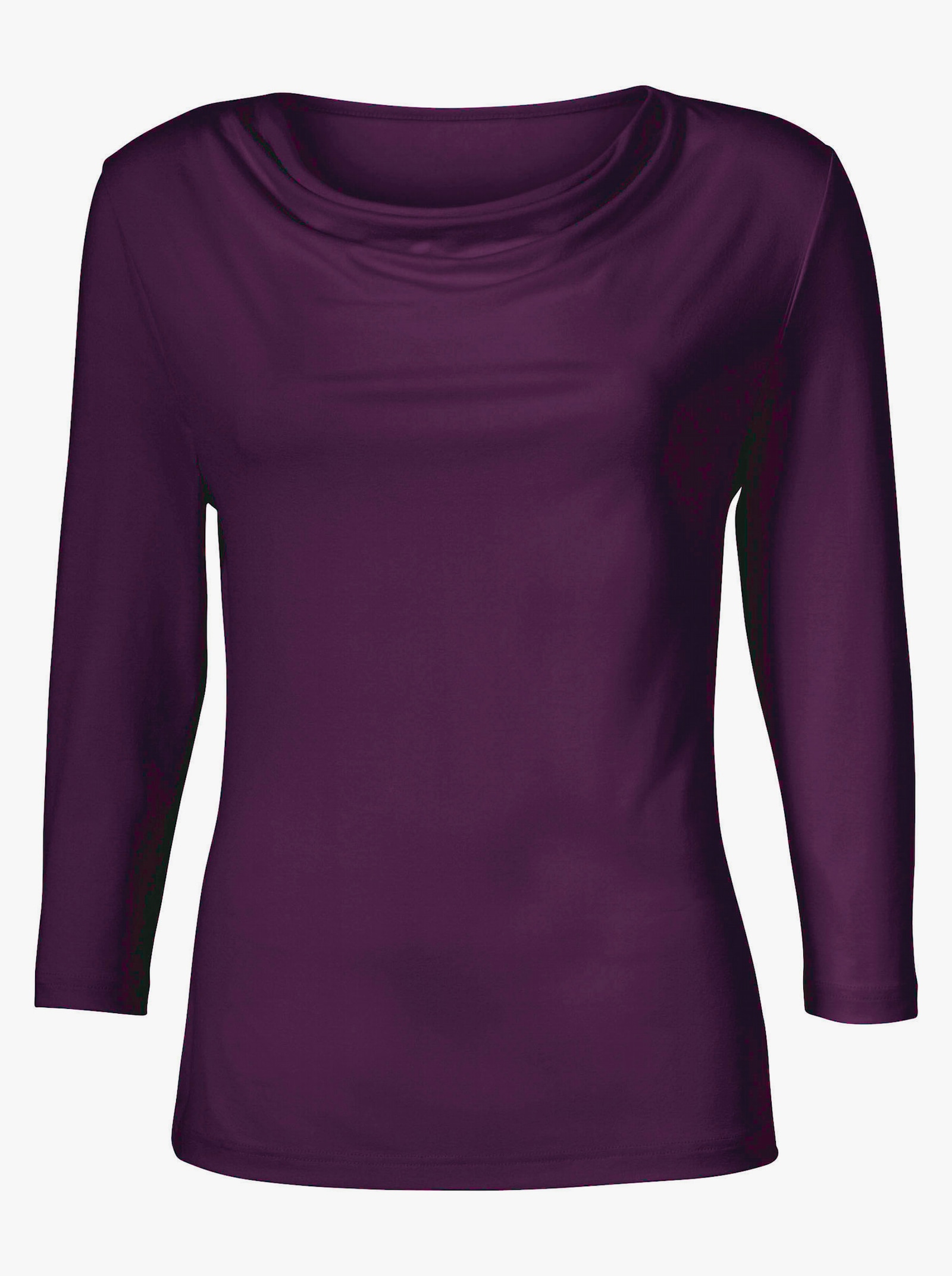 Wasserfallshirt mit 3/4-langen Ärmeln - beere