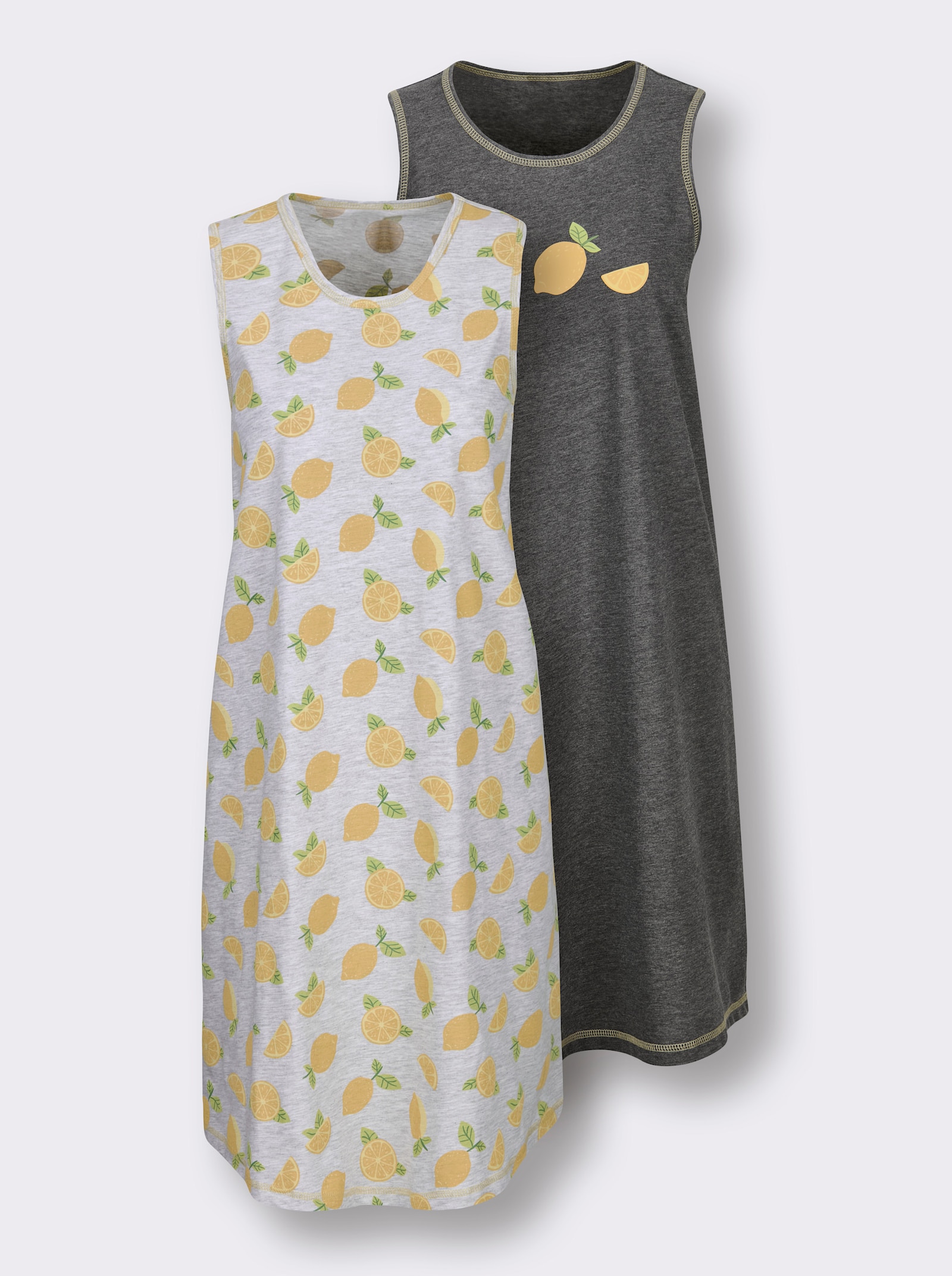 wäschepur Sleepshirts - anthrazit-bedruckt + grau-bedruckt