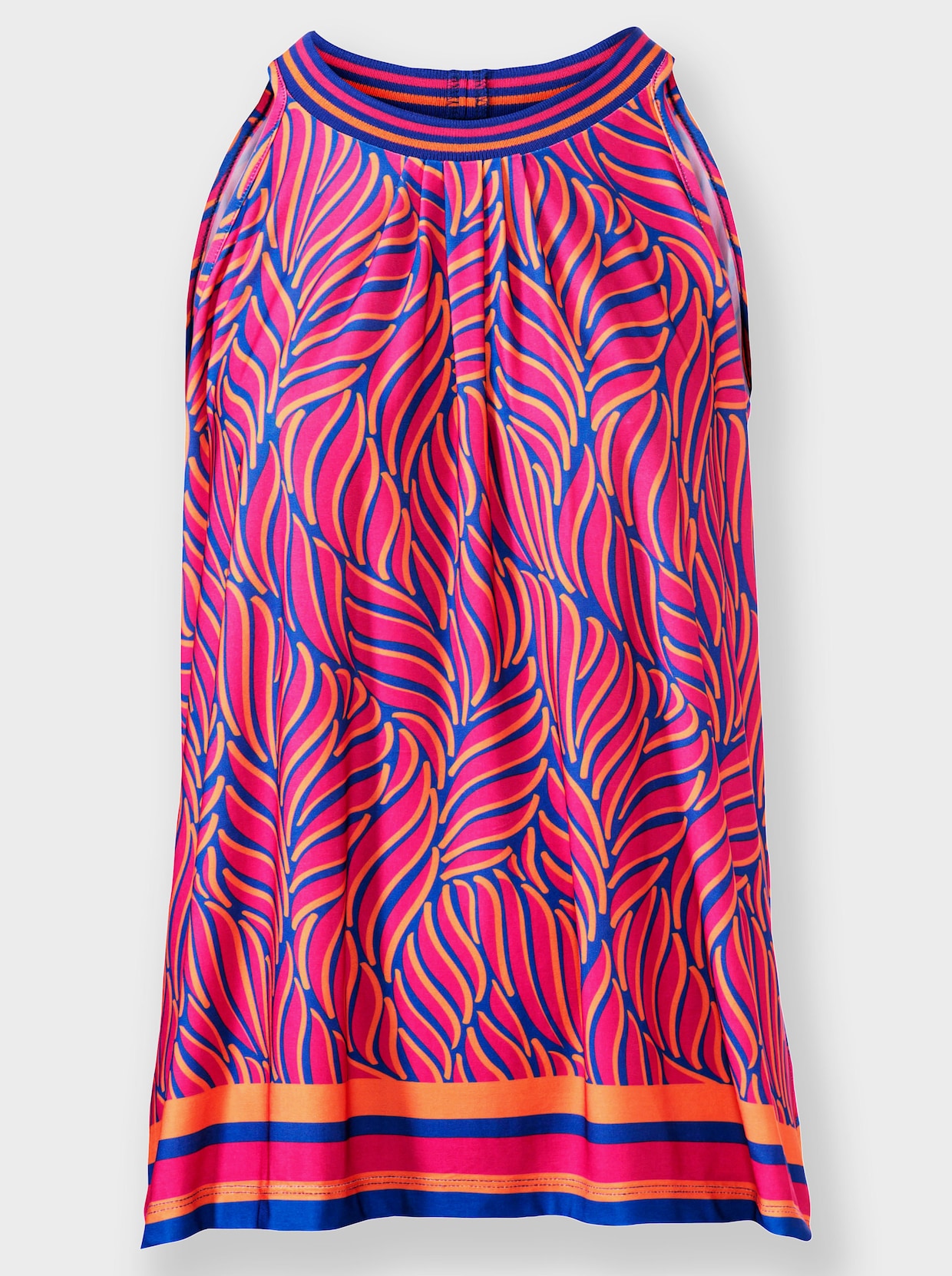 heine Shirttop - koningsblauw/pink bedrukt