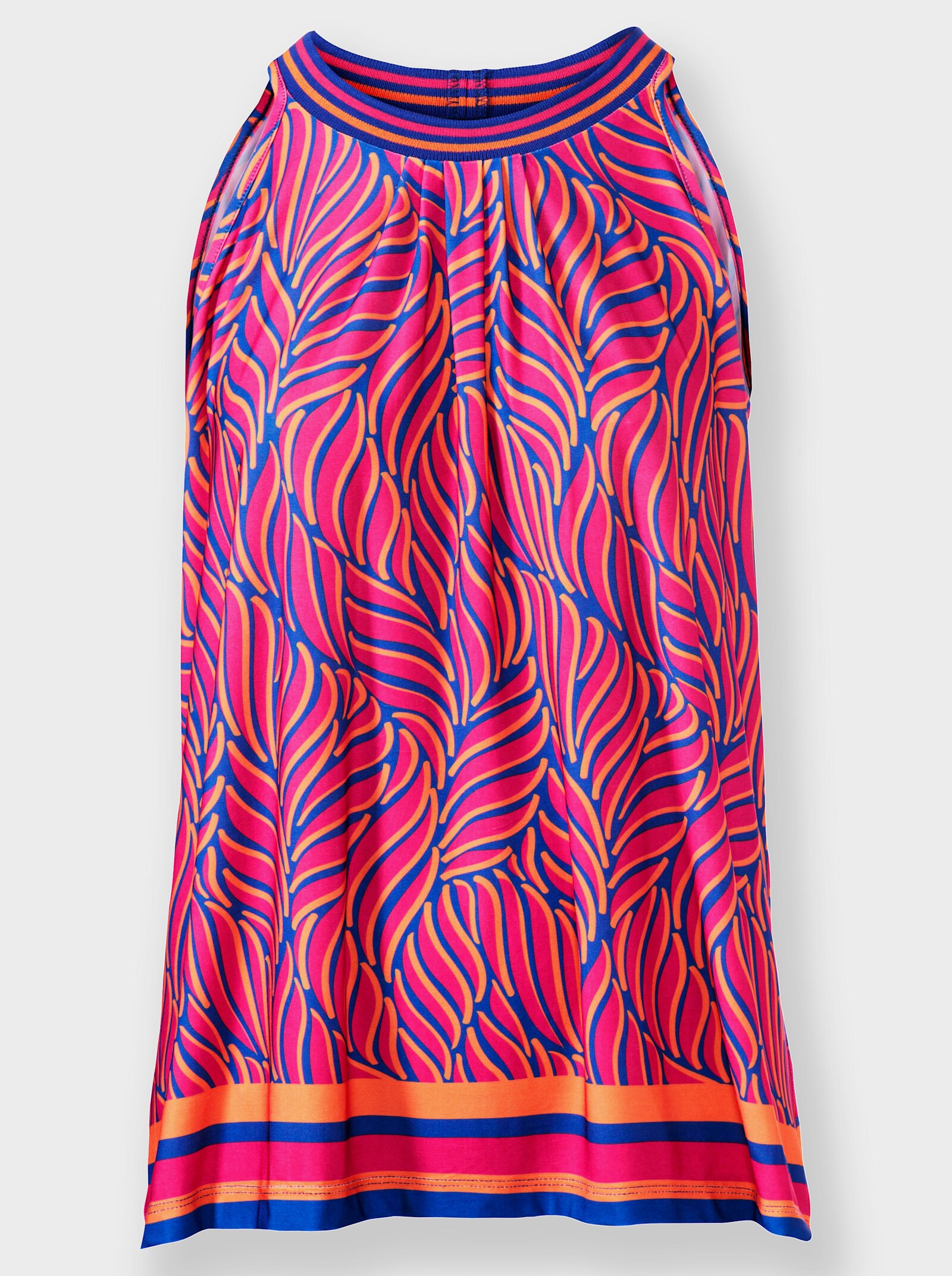 heine Shirttop mit Ripsband am Ausschnitt - royalblau-pink-bedruckt