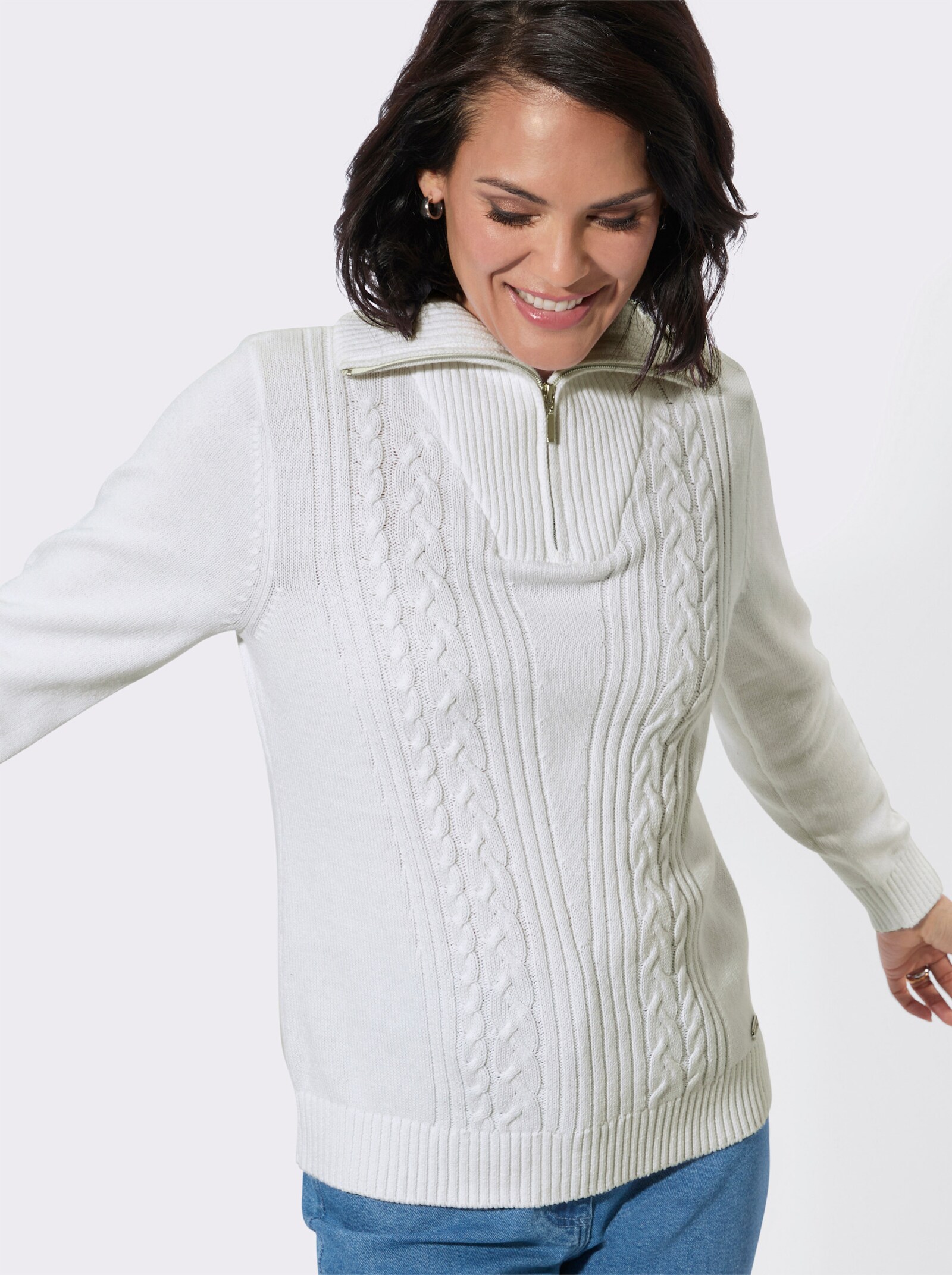 Troyer im Muster-Mix - ecru