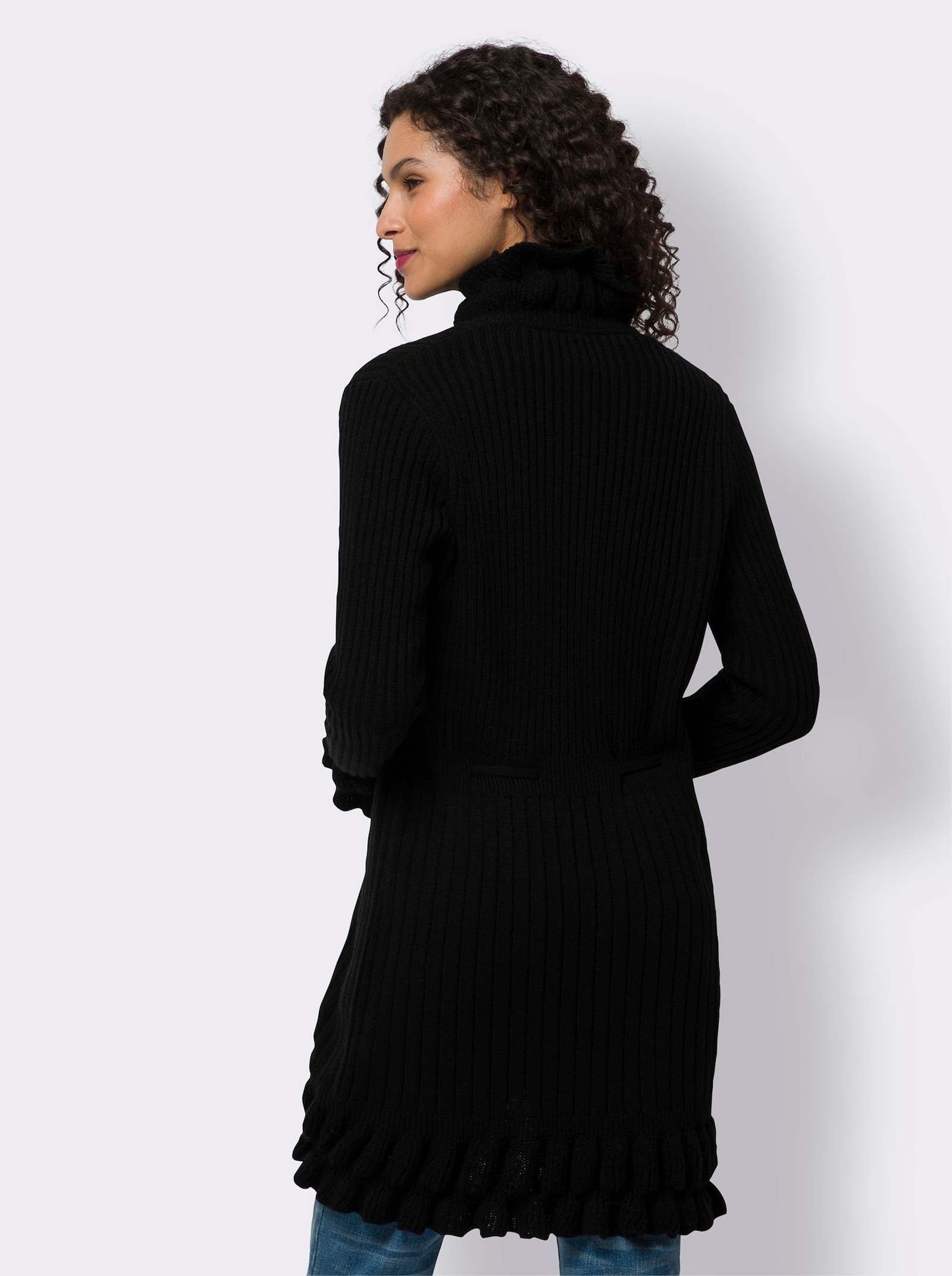 heine Veste en tricot avec volants - noir