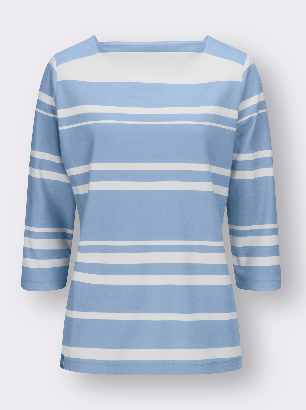 Shirt - eisblau-weiß-gestreift