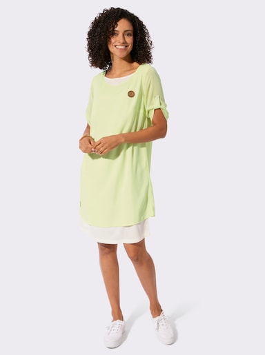Webkleid - pistazie-ecru