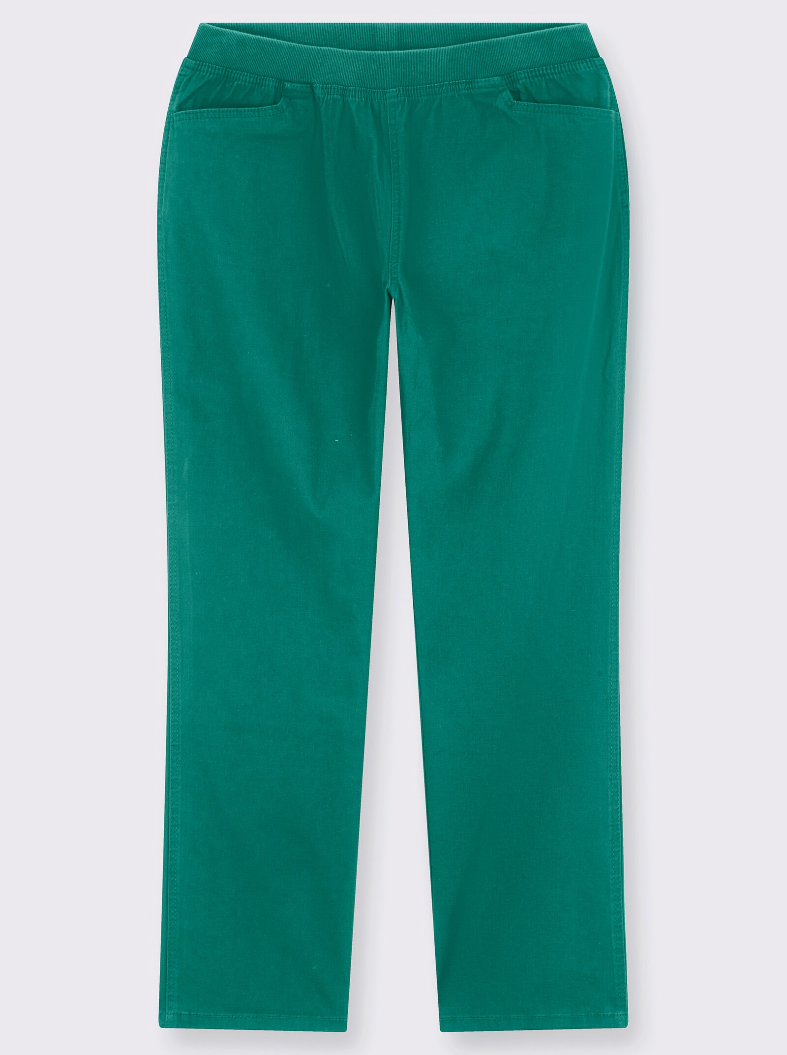 Stretch-Jeans mit Rundum-Dehnbund - smaragd