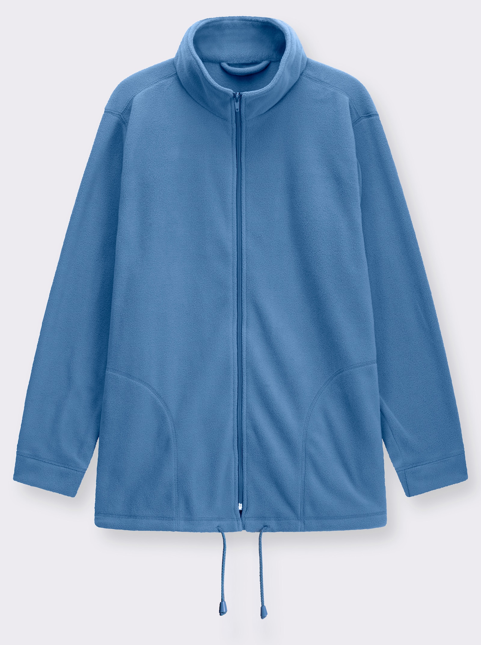 Fleecejacke Kordeldurchzug am Saum - jeansblau