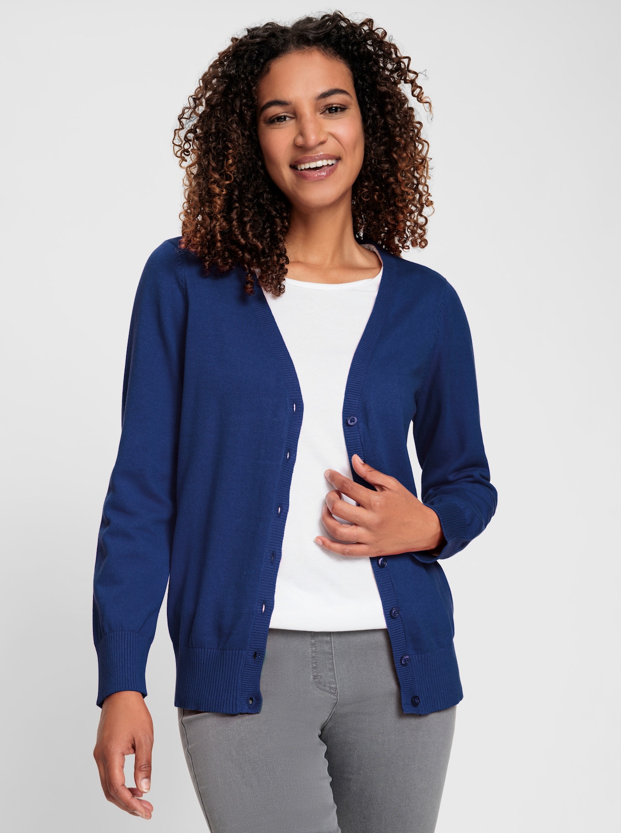Strickjacke - royalblau