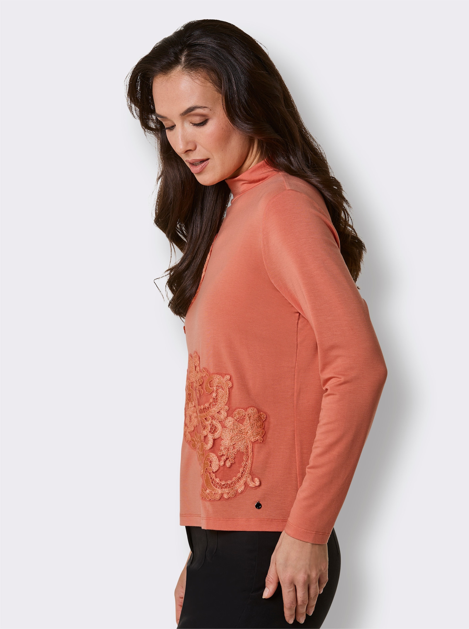 CREATION L PREMIUM Langarmshirt - papaya