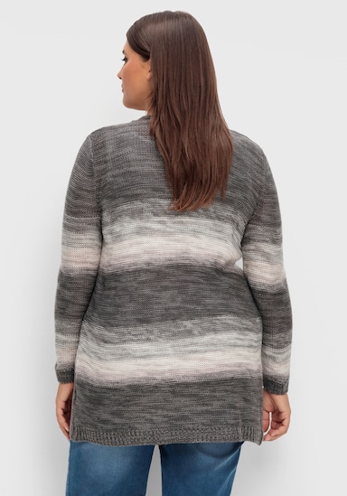 Strickjacke - grau-rosé