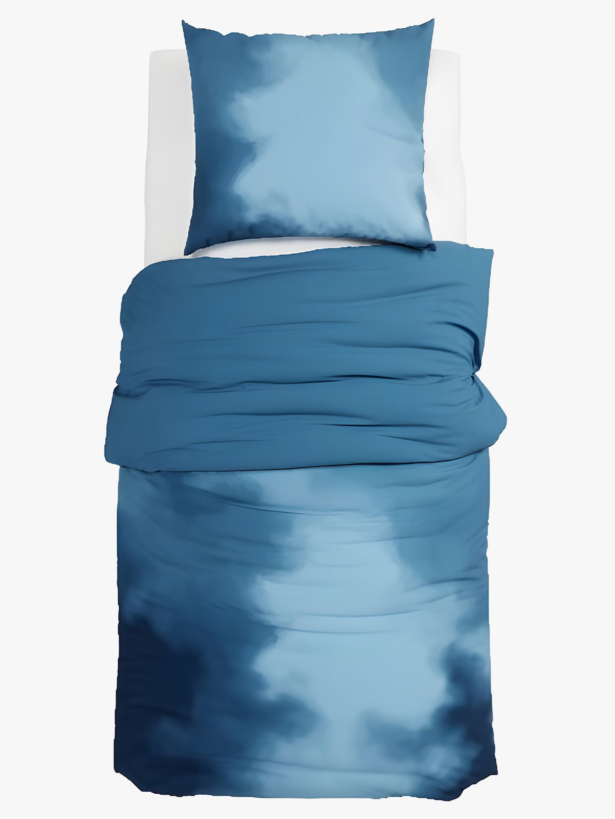Grund Wendebettwäsche - petrol-blau-bedruckt