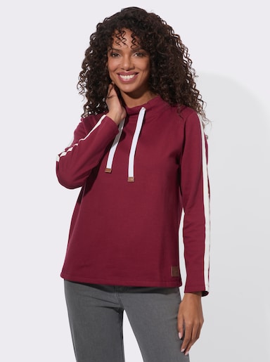 Sweatshirt mit Stehkragen - dunkelrot
