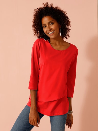 Shirt met 3/4-mouw - rood