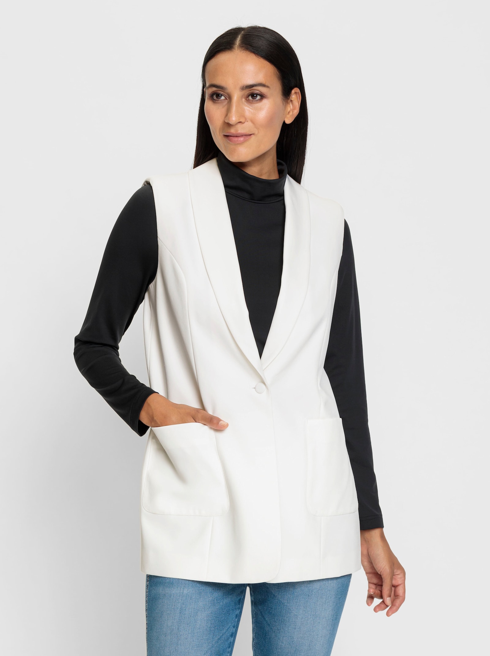 heine Gilet blazer droit - écru