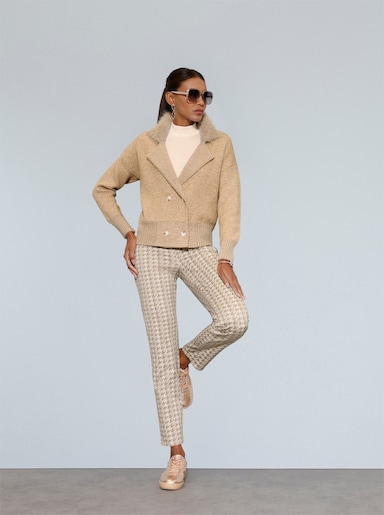 Strickjacke - beige-meliert