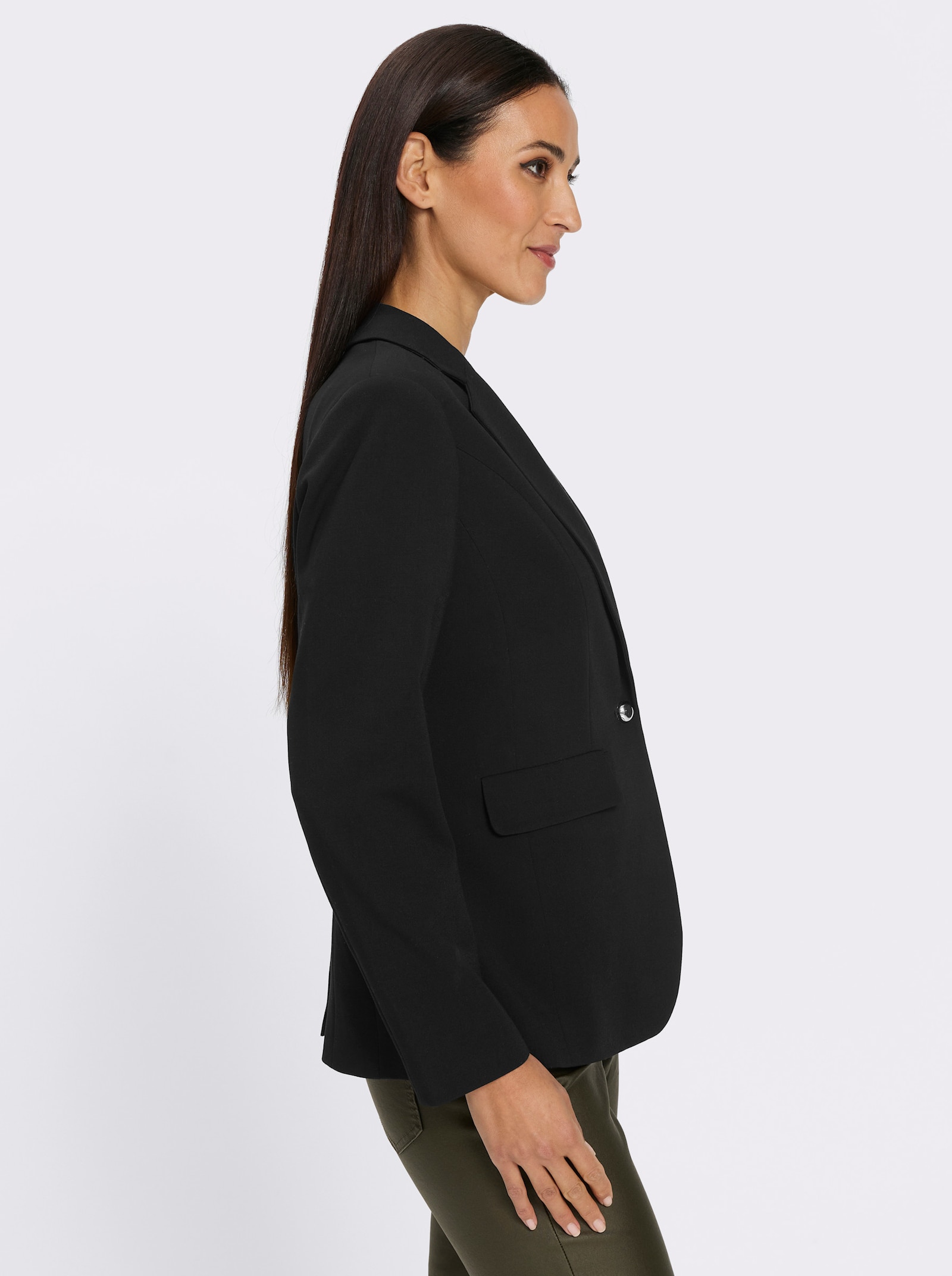 heine Blazer met schoudervulling - zwart