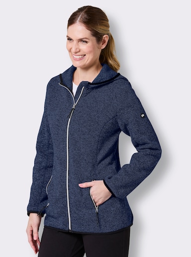 Catamaran Sports Strickfleecejacke mit Kapuze - marine-meliert