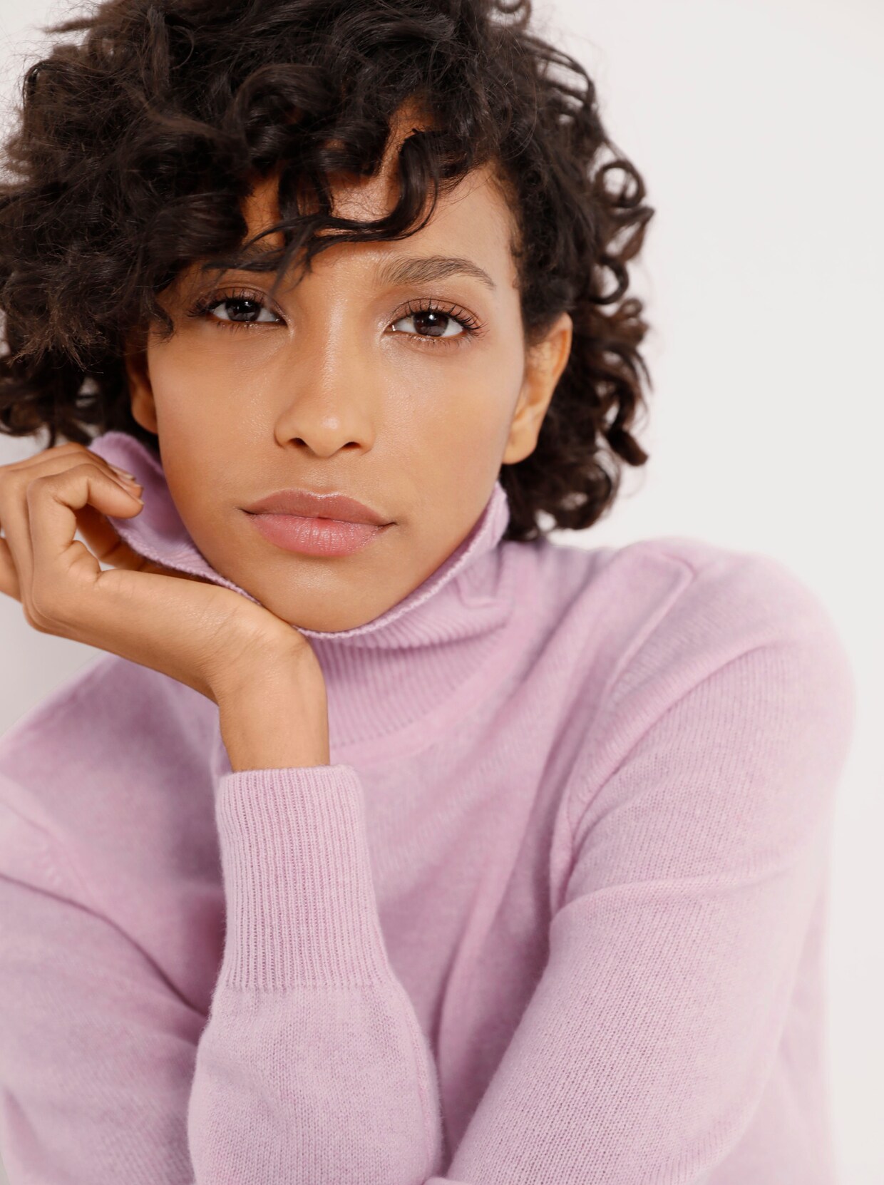 Creation L Premium Kaschmir-Pullover - rosé-meliert