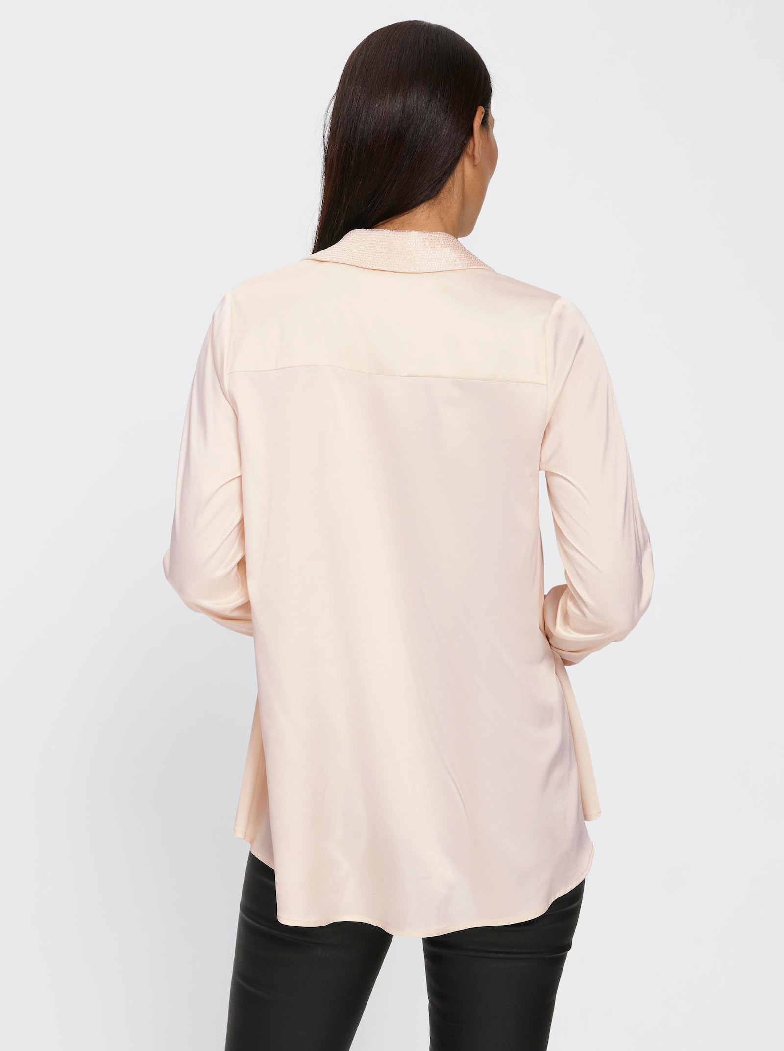 heine Hemdbluse mit Zierperlen - champagner