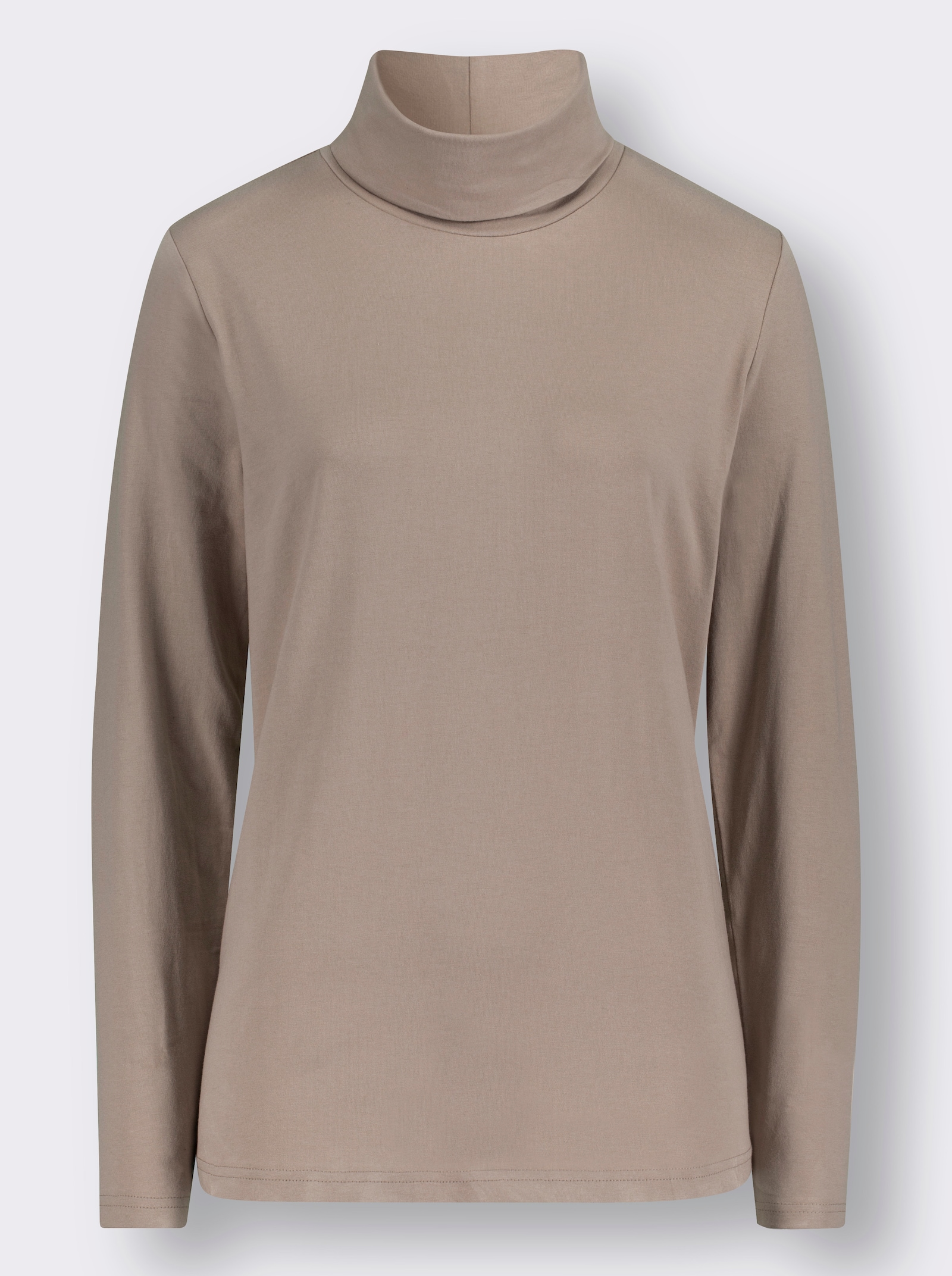 Rollkragenshirt mit langen Ärmeln - sesam