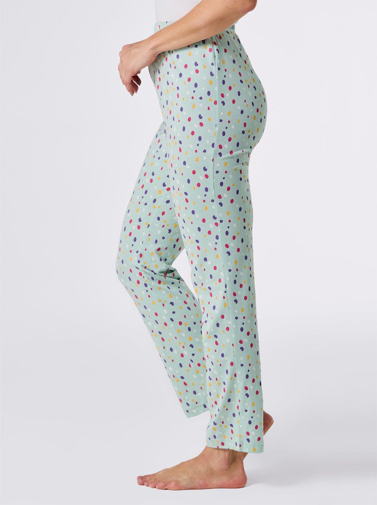 wäschepur Pyjama-Broek - kalkmint bedrukt