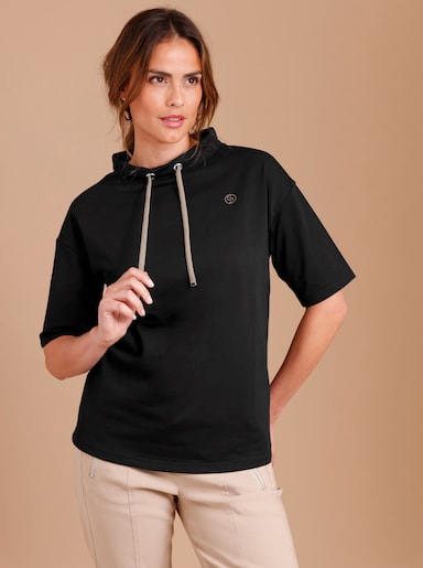 CREATION L PREMIUM Sweatshirt mit Stehkragen - schwarz
