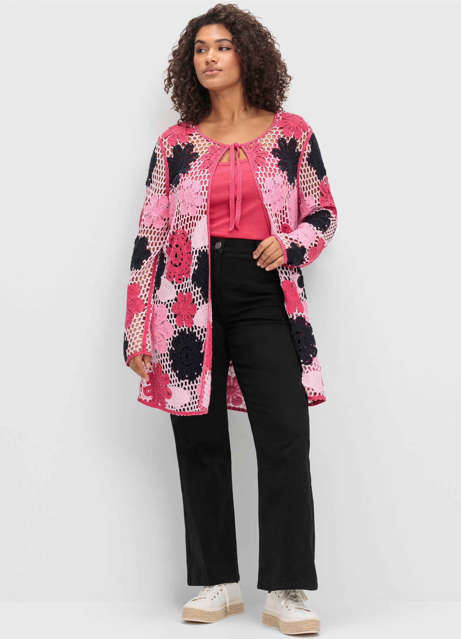 sheego Stretch-Hose mit Shaping-Effekt, in Bootcut-Form - schwarz