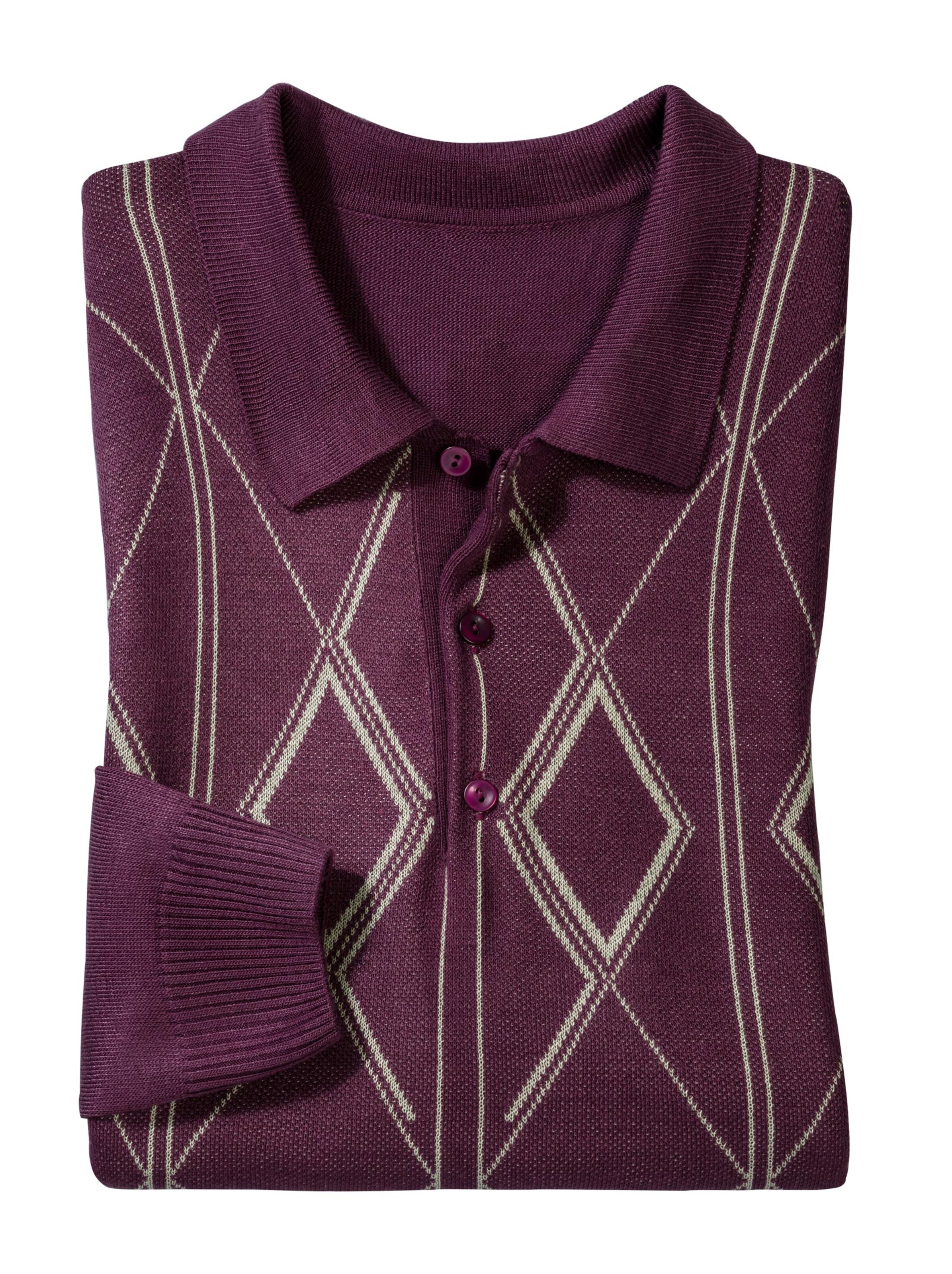 Pullover - bordeaux-gemustert