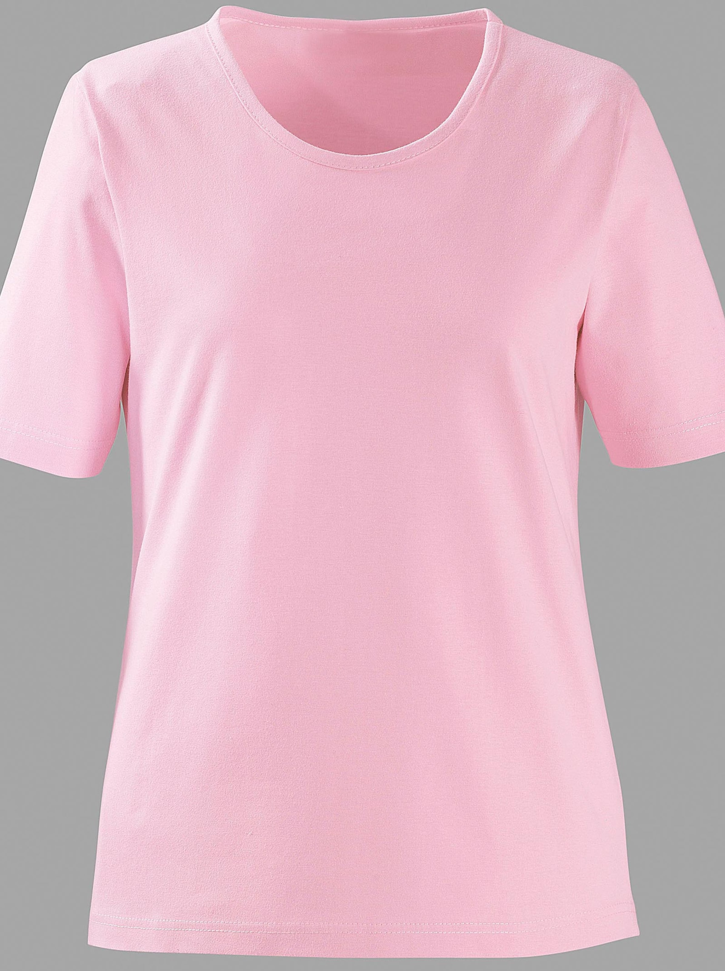 Shirt in günstig Kaufen-Rundhalsshirt in rosé von heine. Rundhalsshirt in rosé von heine <![CDATA[Shirt mit Rundhals-Ausschnitt – ein echtes Basic für Ihre Garderobe!]]>. 